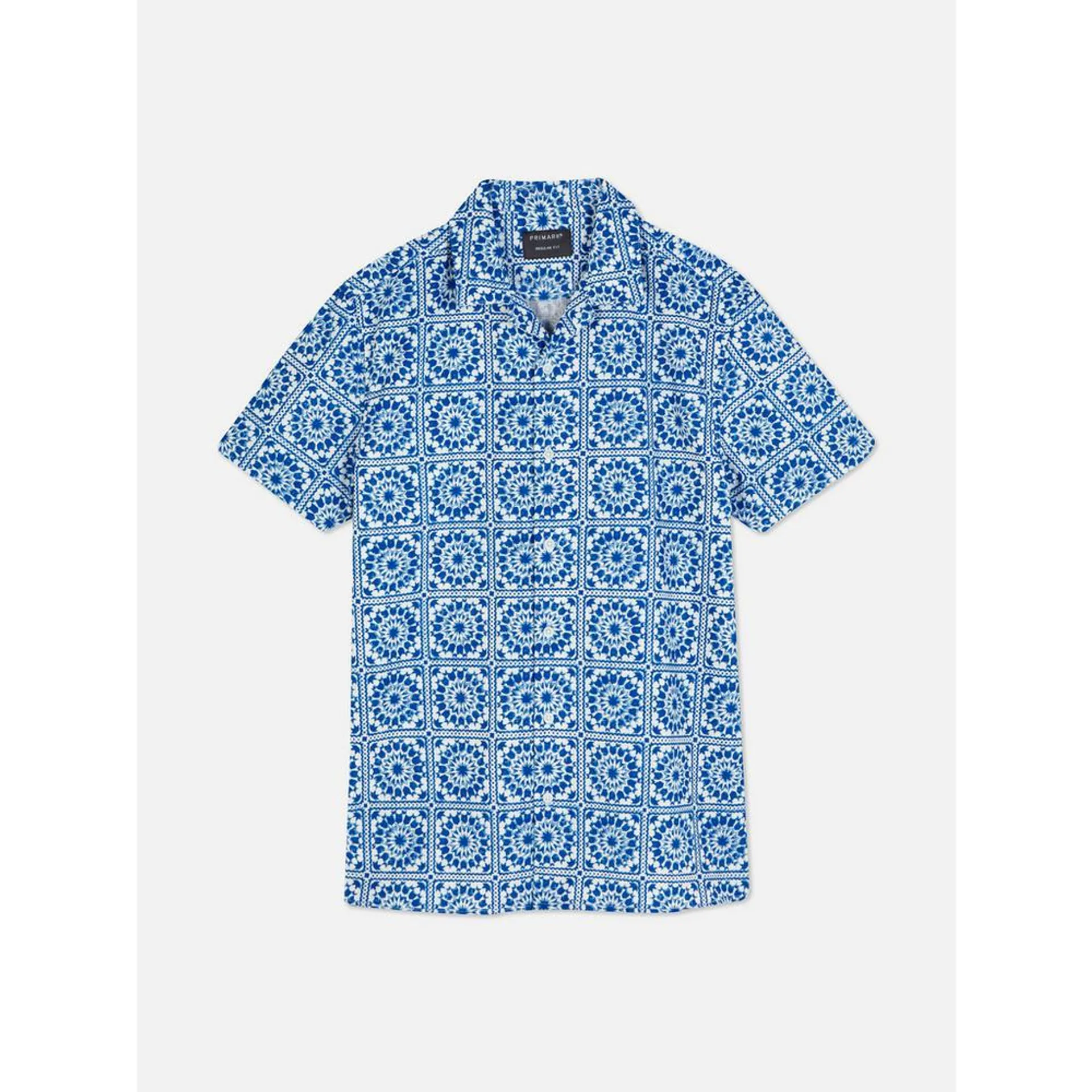 Camisa padrão azulejo asteca