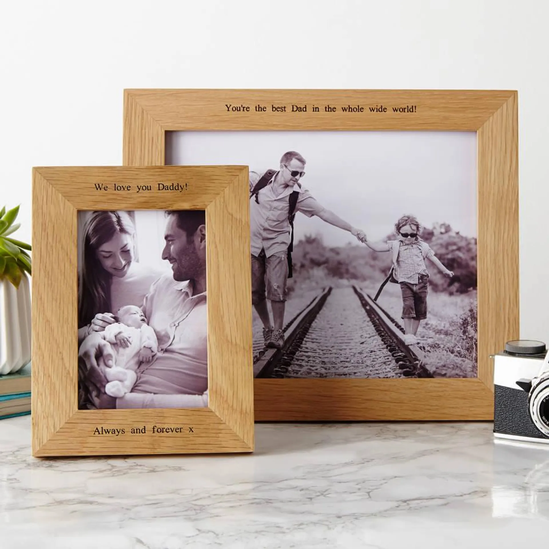 Personalised Solid Oak Photo Frame