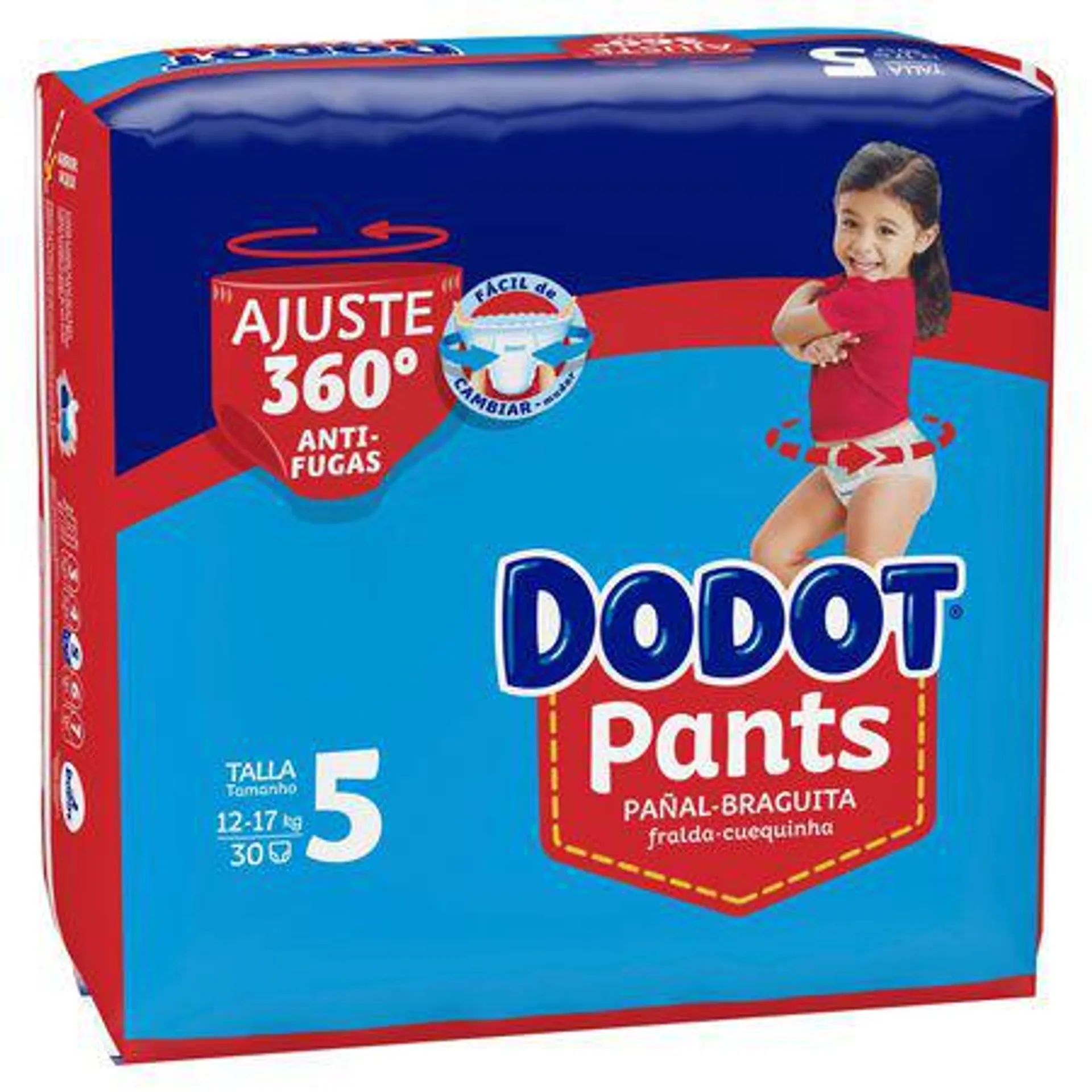 Pañales braga Dodot Pants talla 5 12-17kg 30 uds