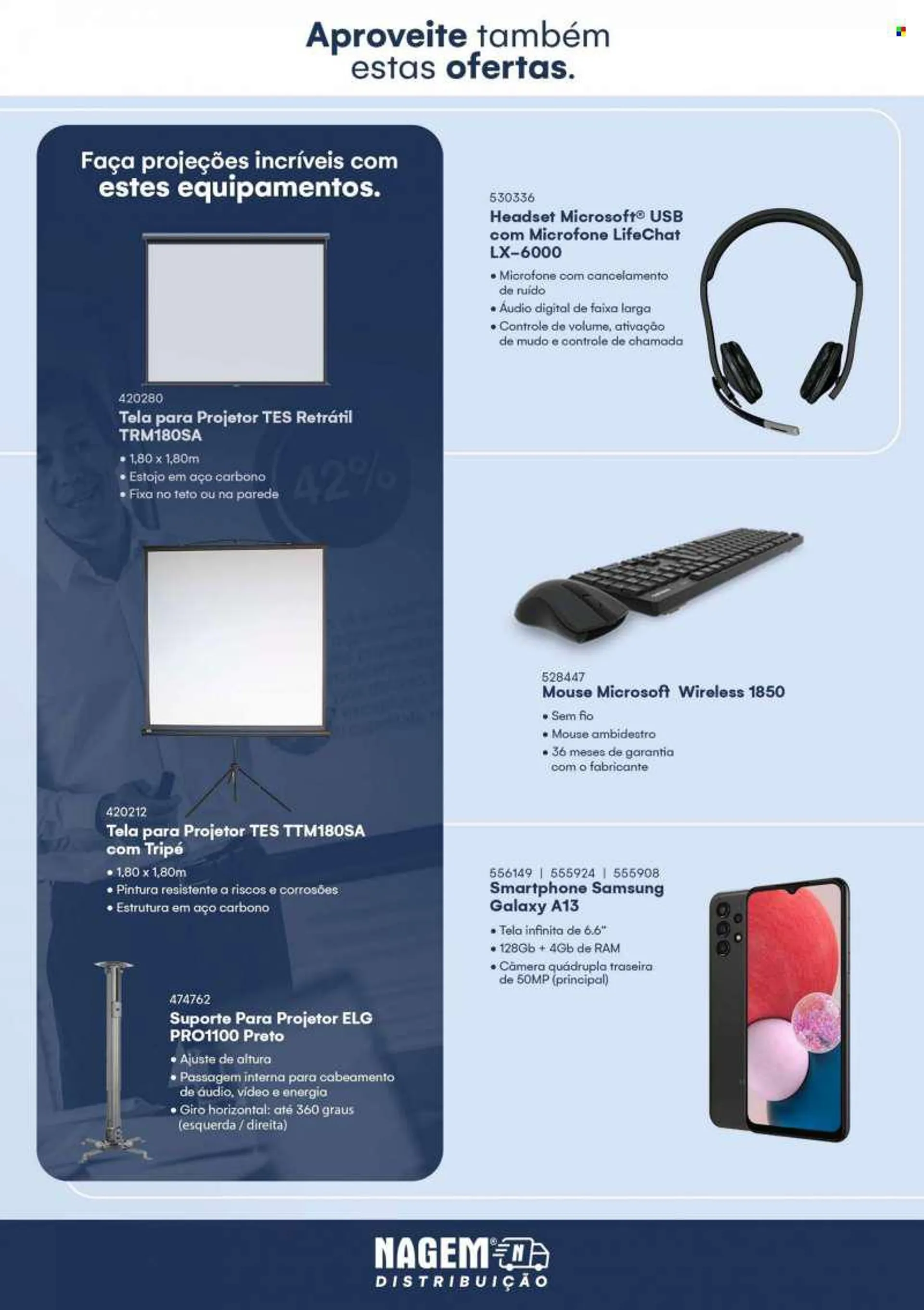 Folheto Nagem - 04/07/2022 - 10/07/2022 - Produtos em promoção - Samsung, faca, estojo, Samsung Galaxy, mouse, headset. Página 3.