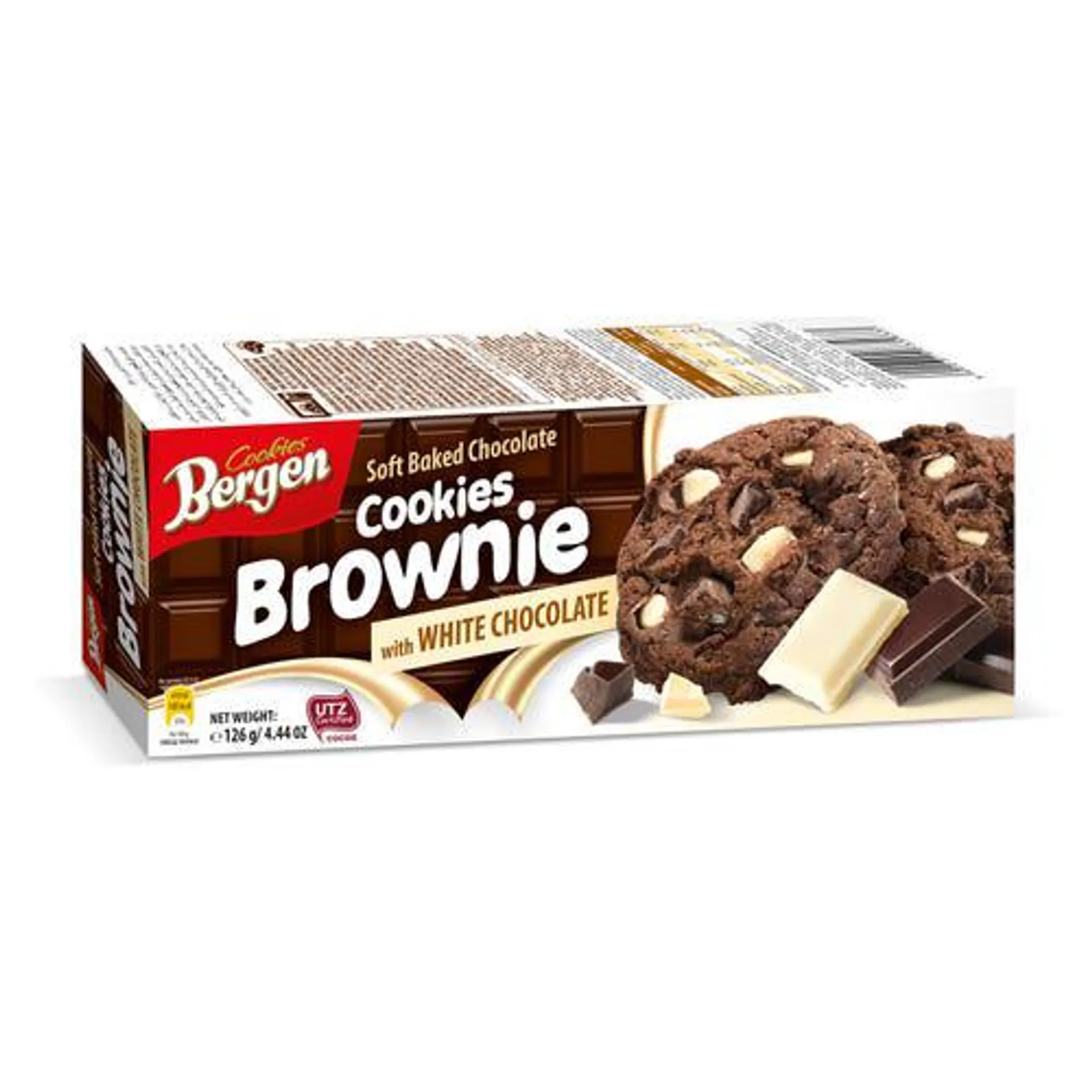 Bergen brownie-valkosuklaakeksi 126g