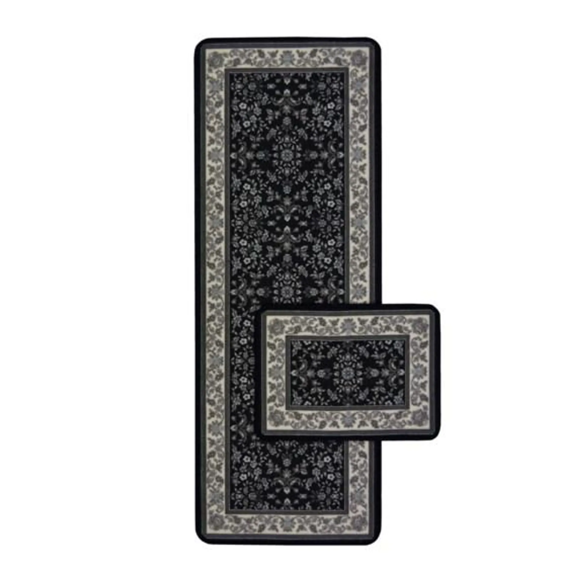 Chromojet Traditional Black Runner and Doormat