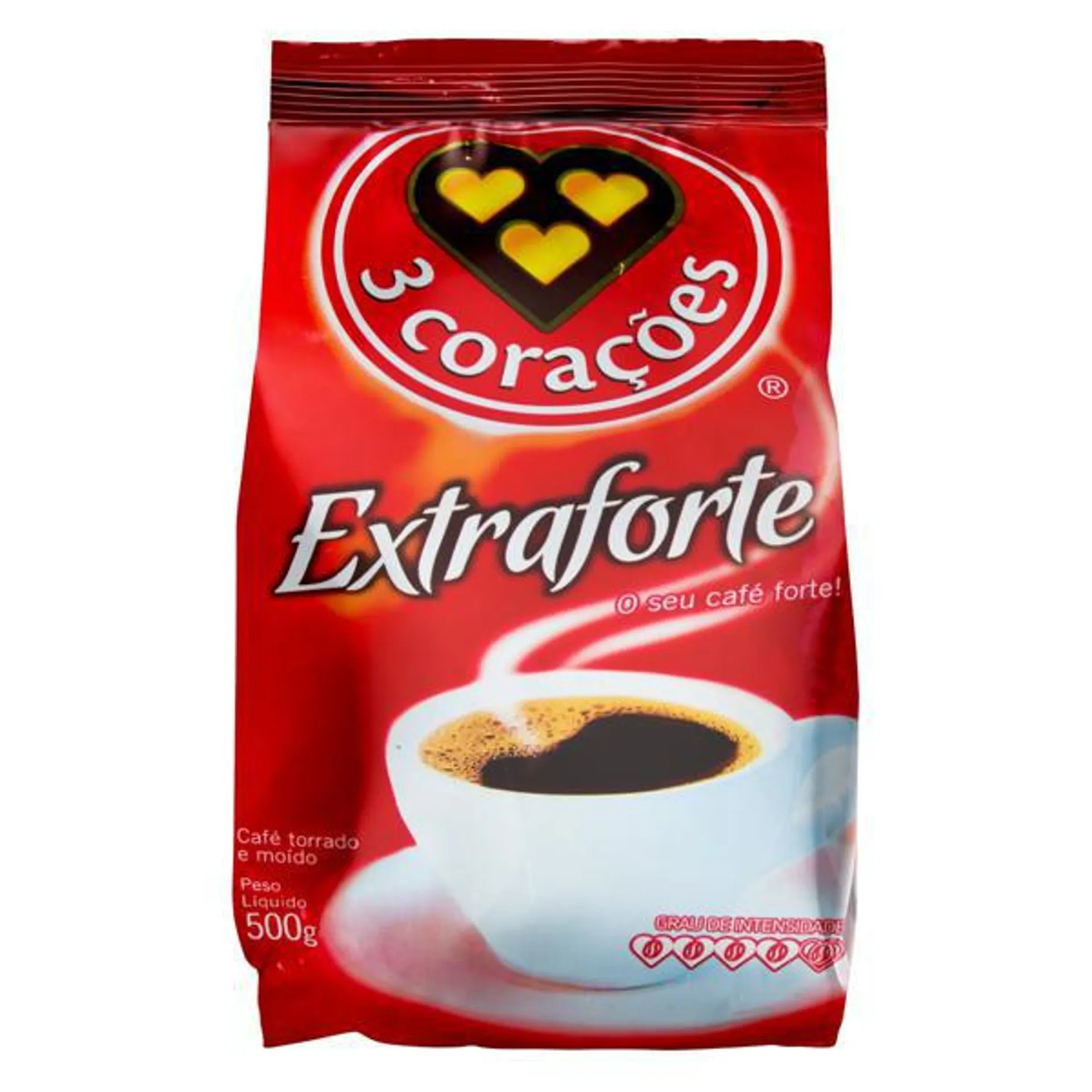 Café Torrado e Moído Extraforte 3 Corações Pacote 500g