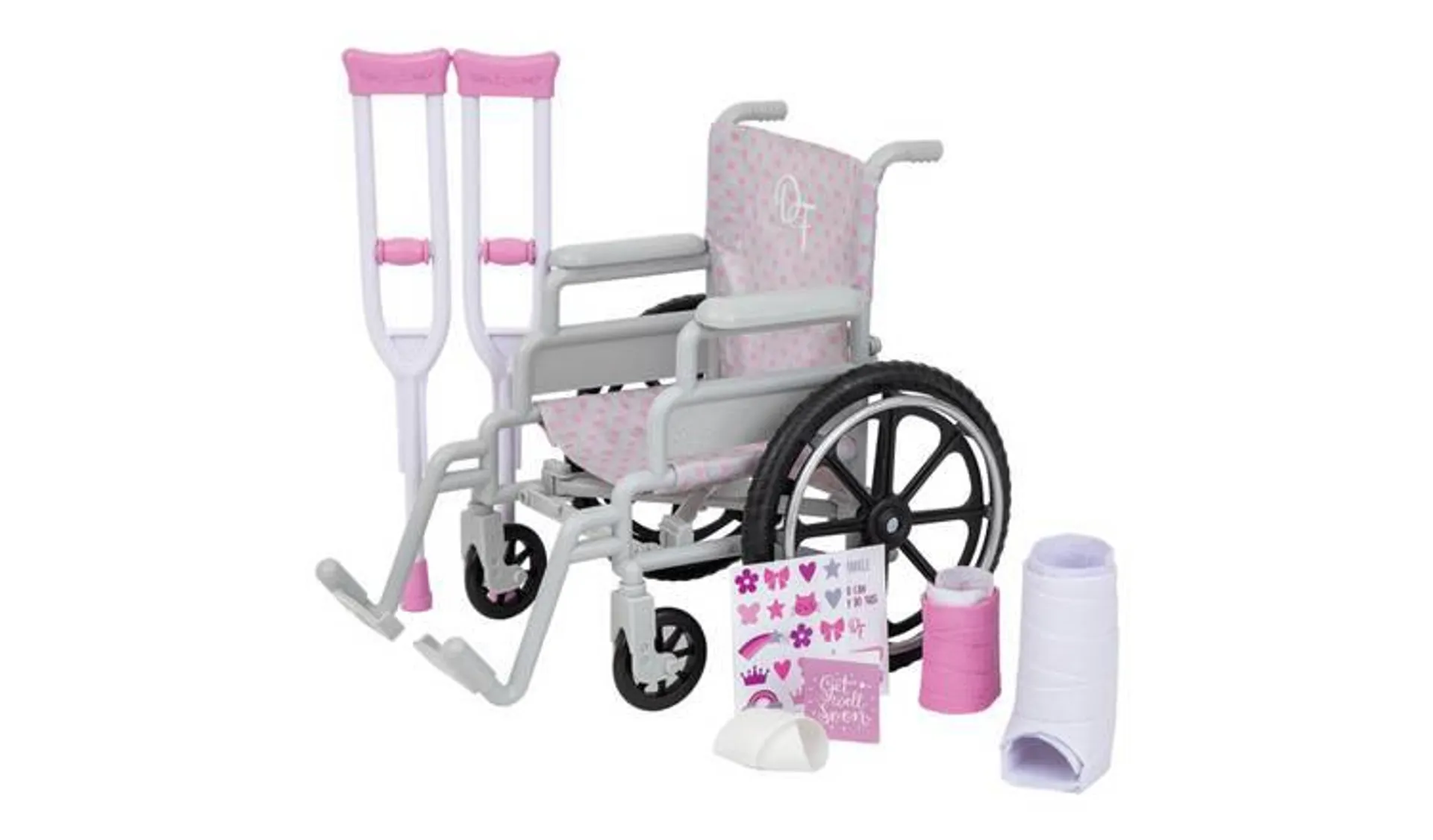 Designafriend Dolls Wheelchair and Crutches Playset