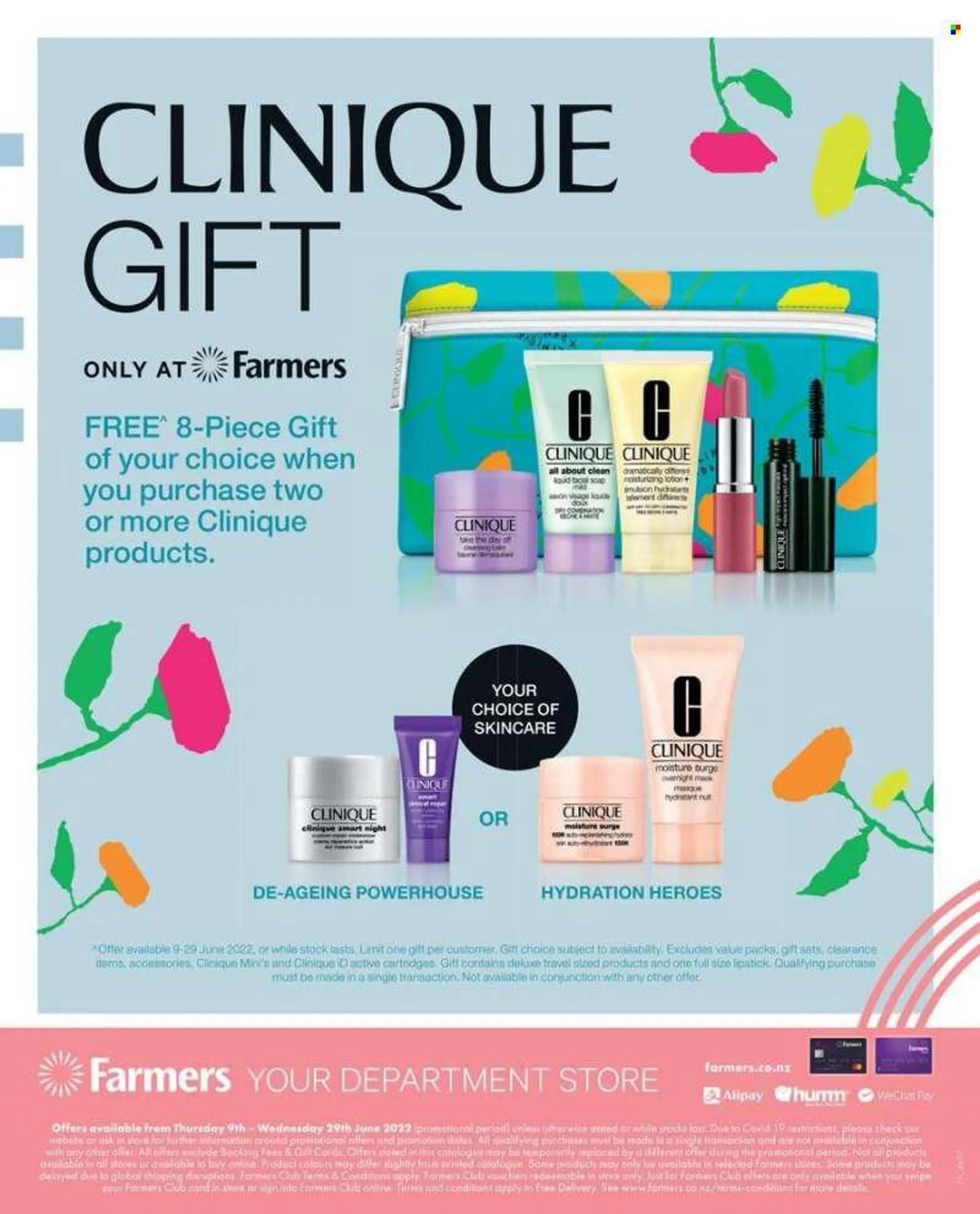 Farmers mailer - 09.06.2022 - 29.06.2022 - Sales products - soap, Clinique, body lotion. Page 20.