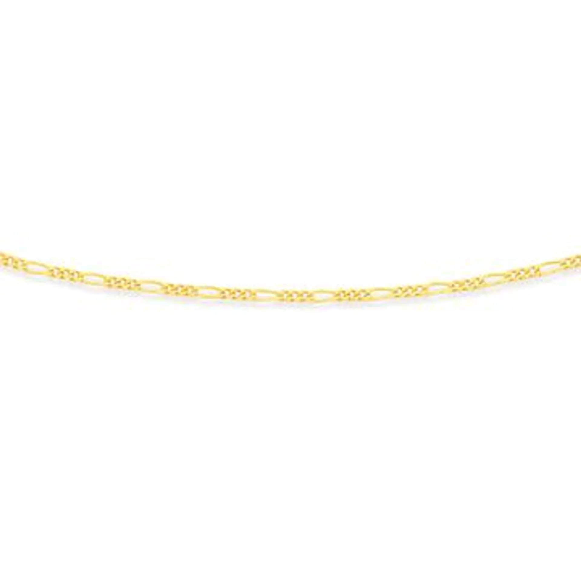 9ct Gold 40cm Solid Figaro 3+1 Chain