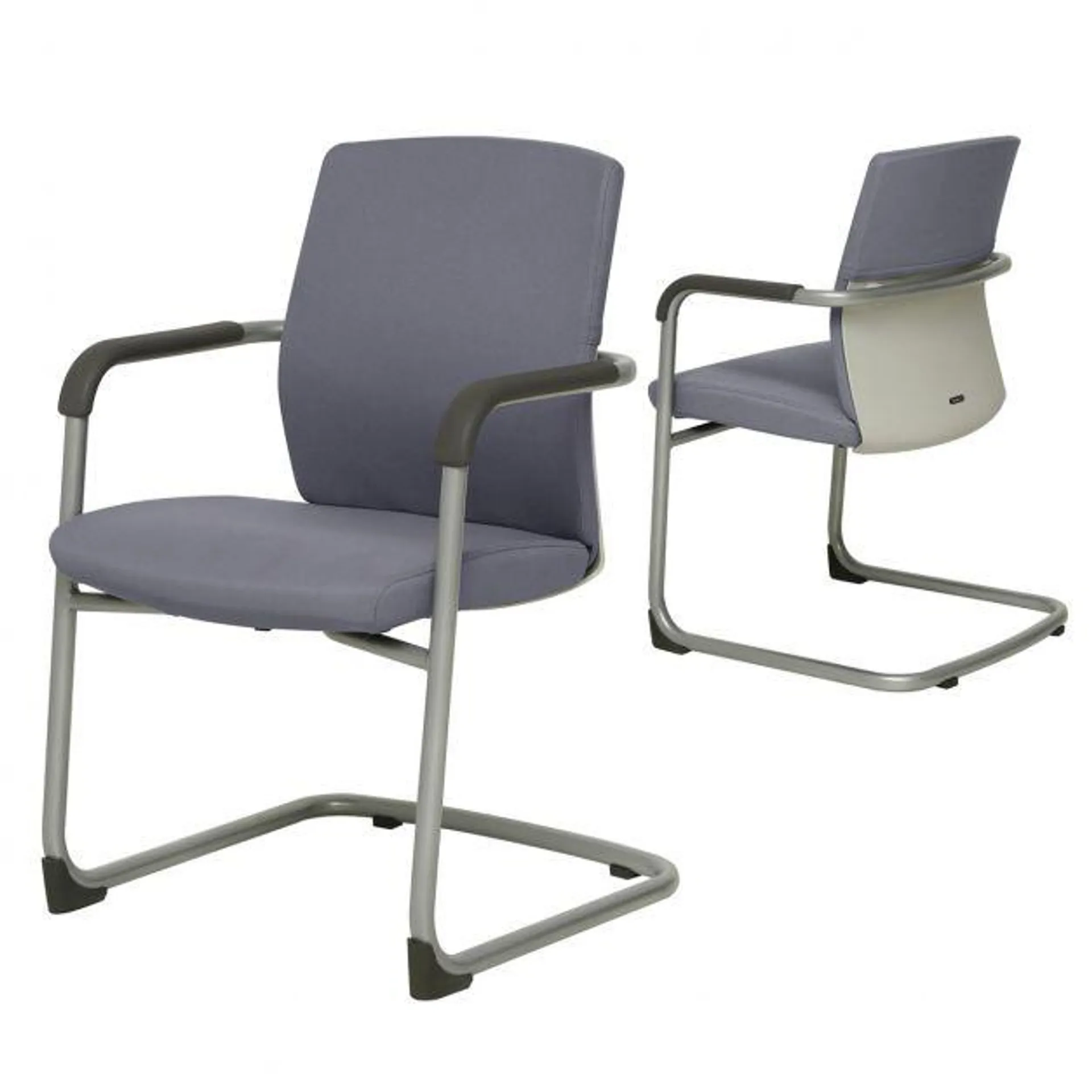 JCON - silla de visita con carcasa blanca color gris