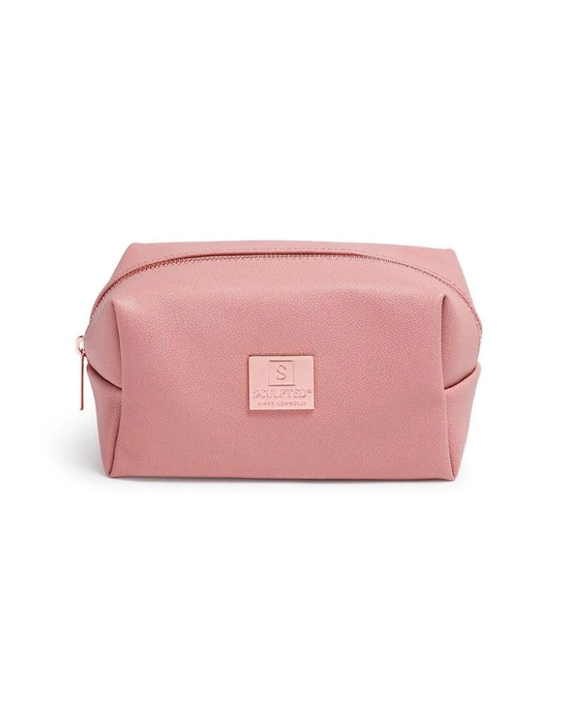 Pink Faux Leather MakeUp Bag