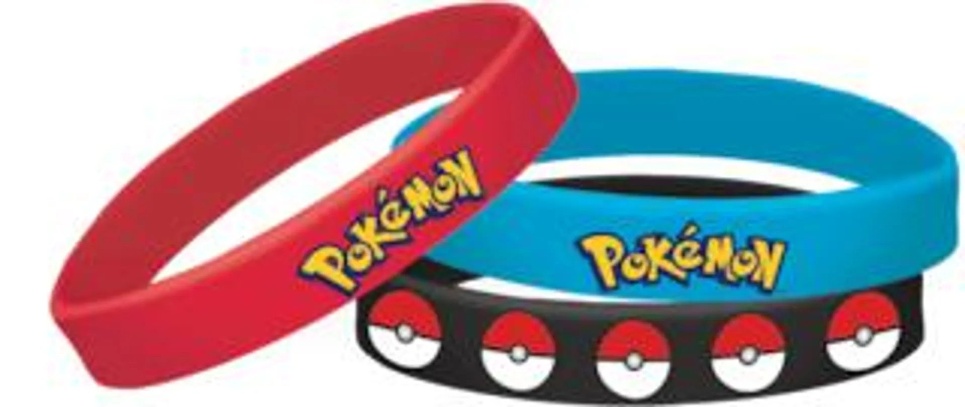 Pokémon Wristbands, Black/Blue/Red, 6-pk