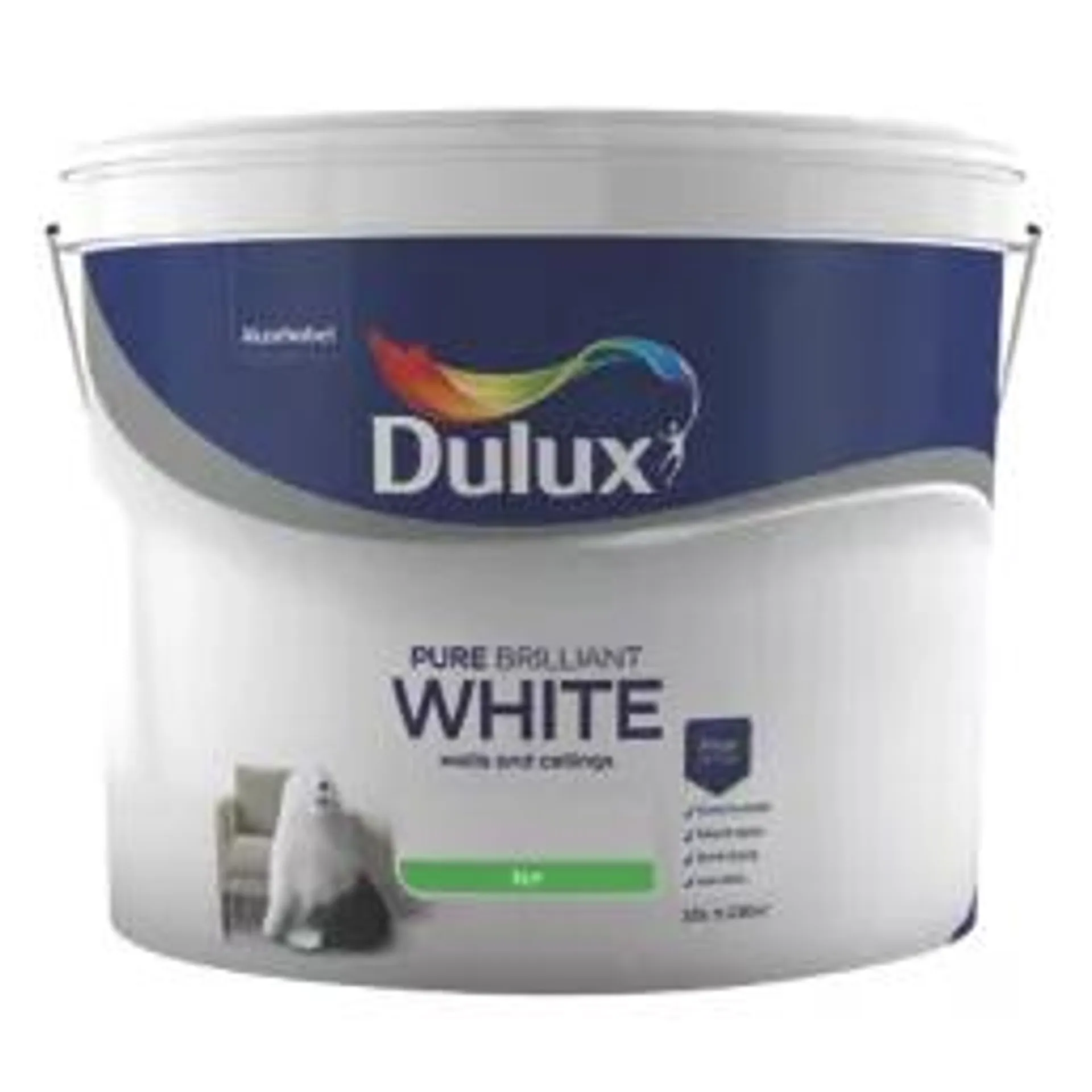 Dulux Silk Pure Brilliant White Emulsion Paint 10Ltr