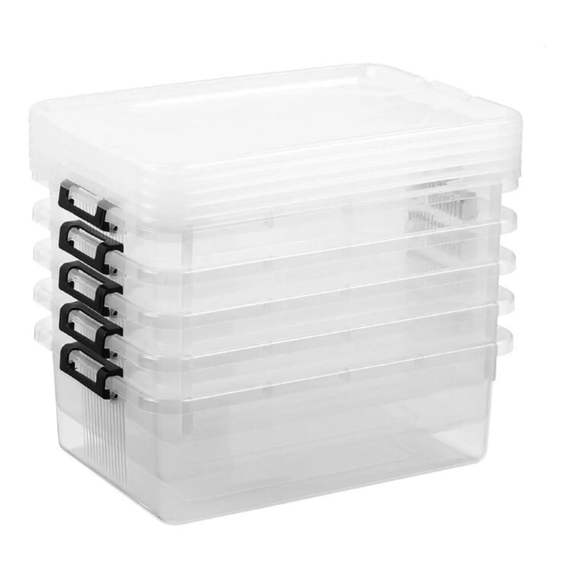 Lock Stock & Barrel Set of 5 10L Storage Box Clear & Blue 38.5 x 13.5 cm