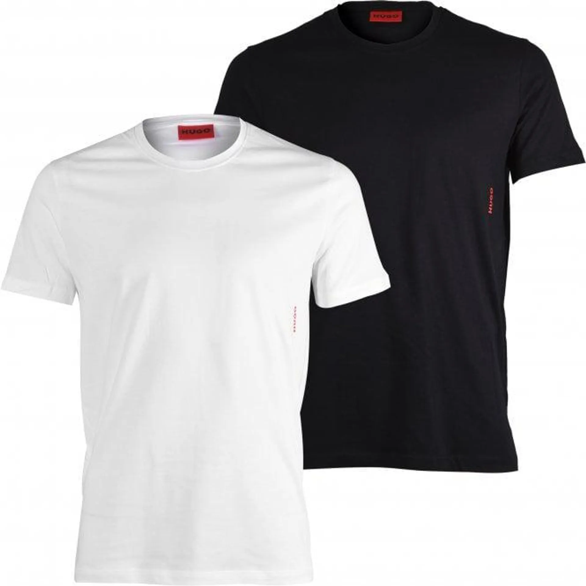 2-Pack Side Logo Crew-Neck T-Shirts, Black/White