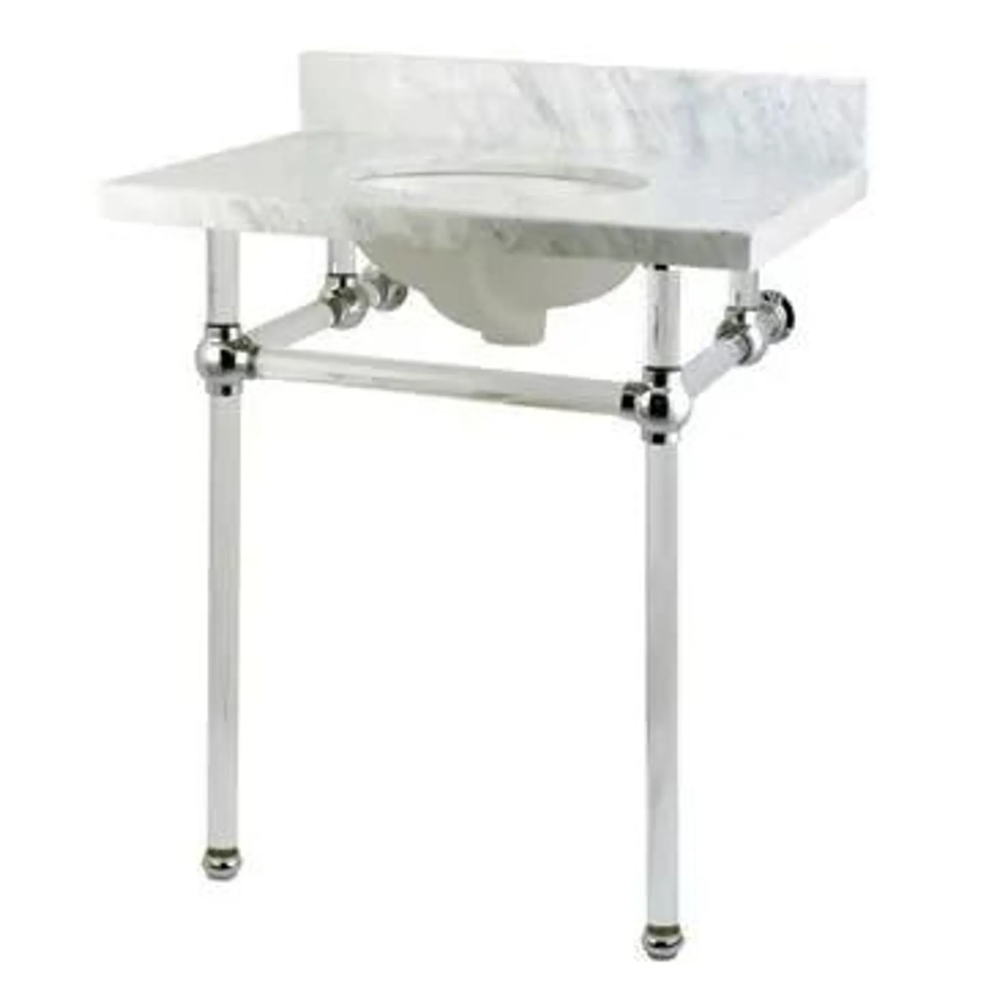 Restorers Templeton Marble Console Sink - Clear & Chrome - Oval