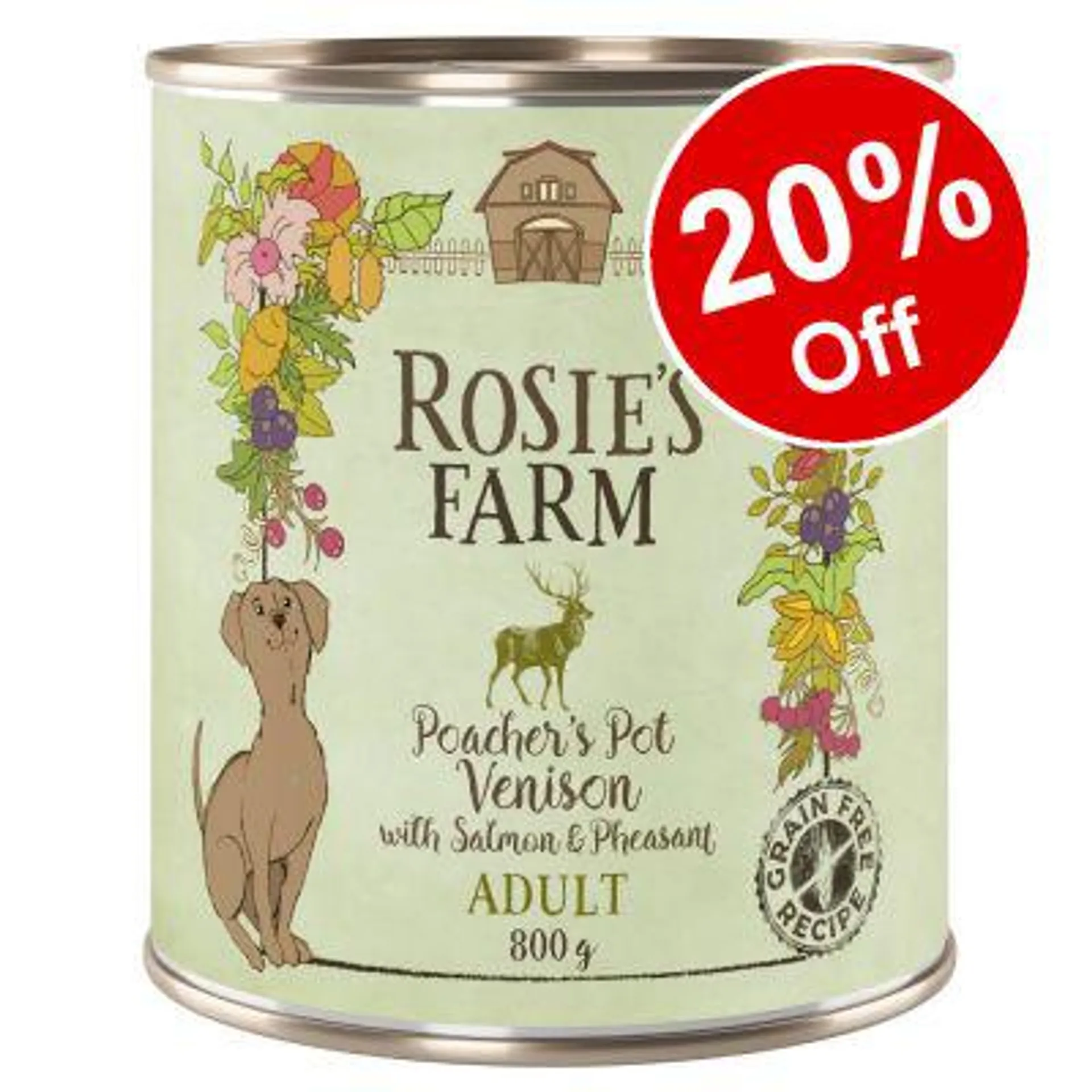 6 x 800g Rosie's Farm Wet Dog Food - 20% Off!*