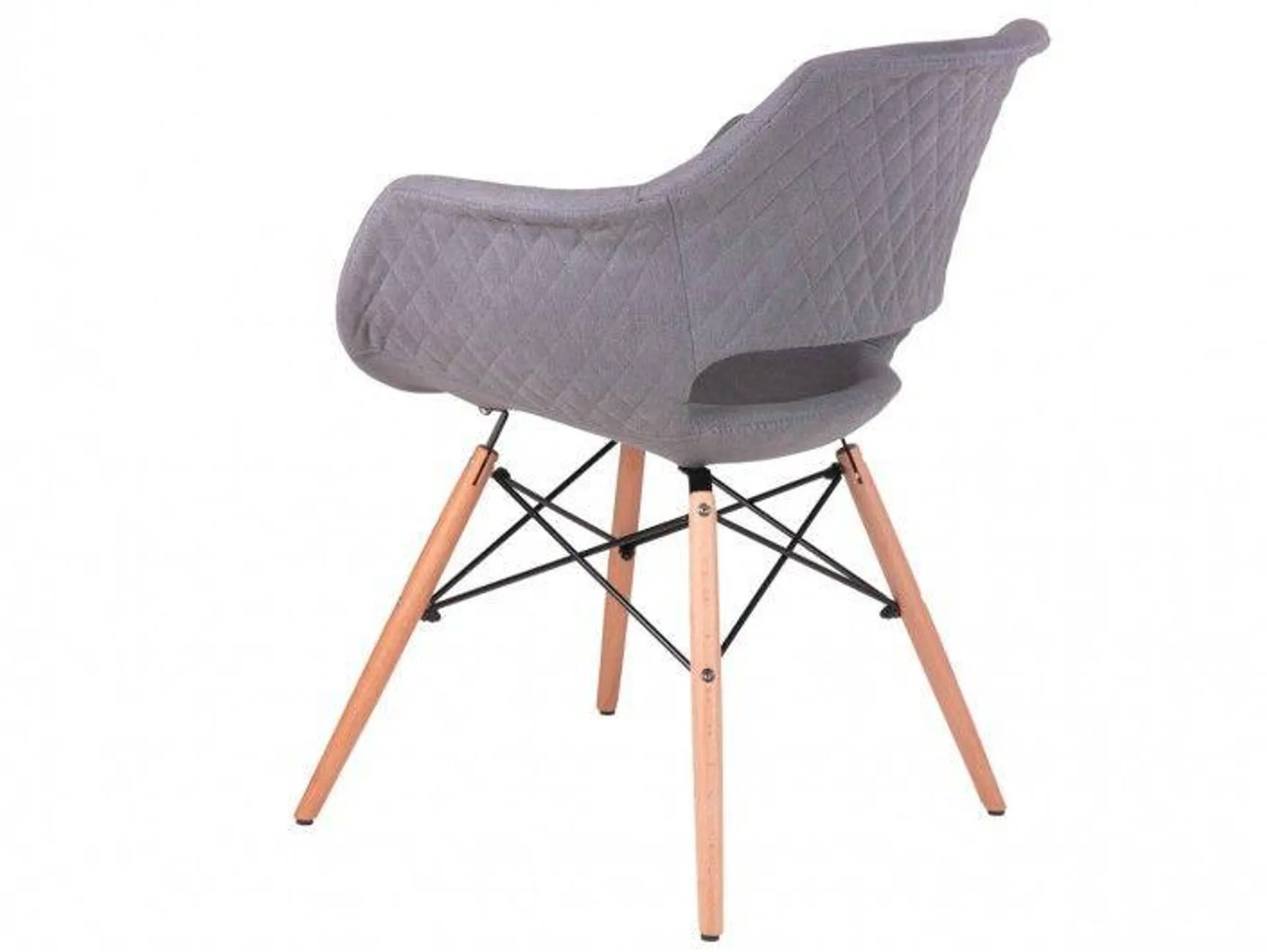 Pack 4 sillas de comedor tapizado gris y patas madera