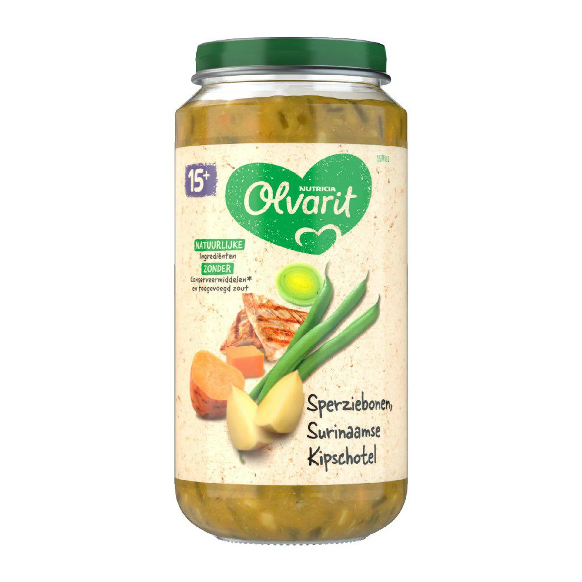 Olvarit Sperziebonen Surinaamse Kipschotel 15+ Maanden 250 g