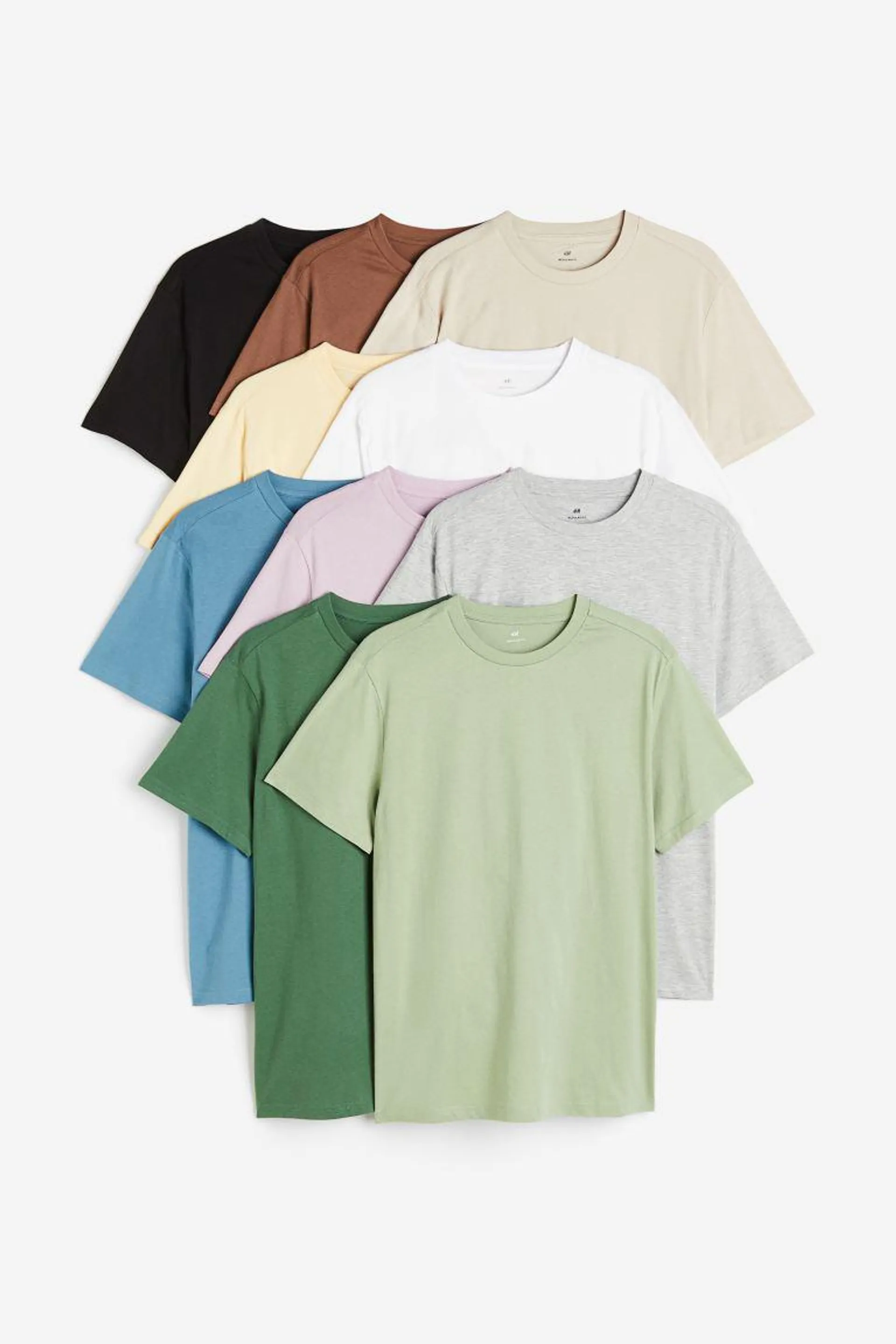 10-pack Regular Fit Round-neck T-shirts