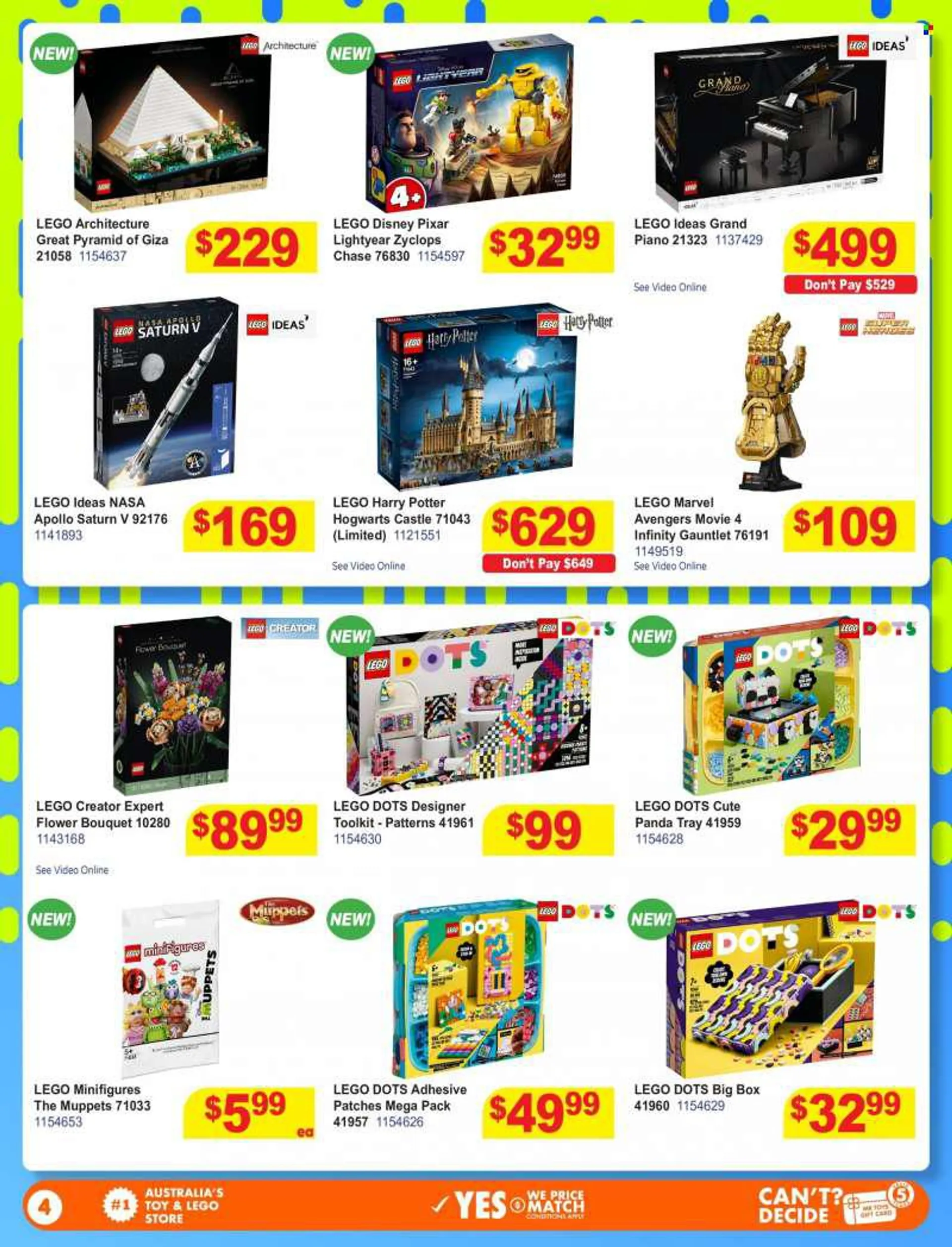 Mr Toys Catalogue - 9 Jun 2022 - 17 Jul 2022 - Sales products - Disney, LEGO, LEGO Creator, LEGO Harry Potter, toys, minifigure, panda, Avengers, LEGO Architecture, LEGO Creator Expert, LEGO Ideas, Harry Potter, Hogwarts. Page 4.