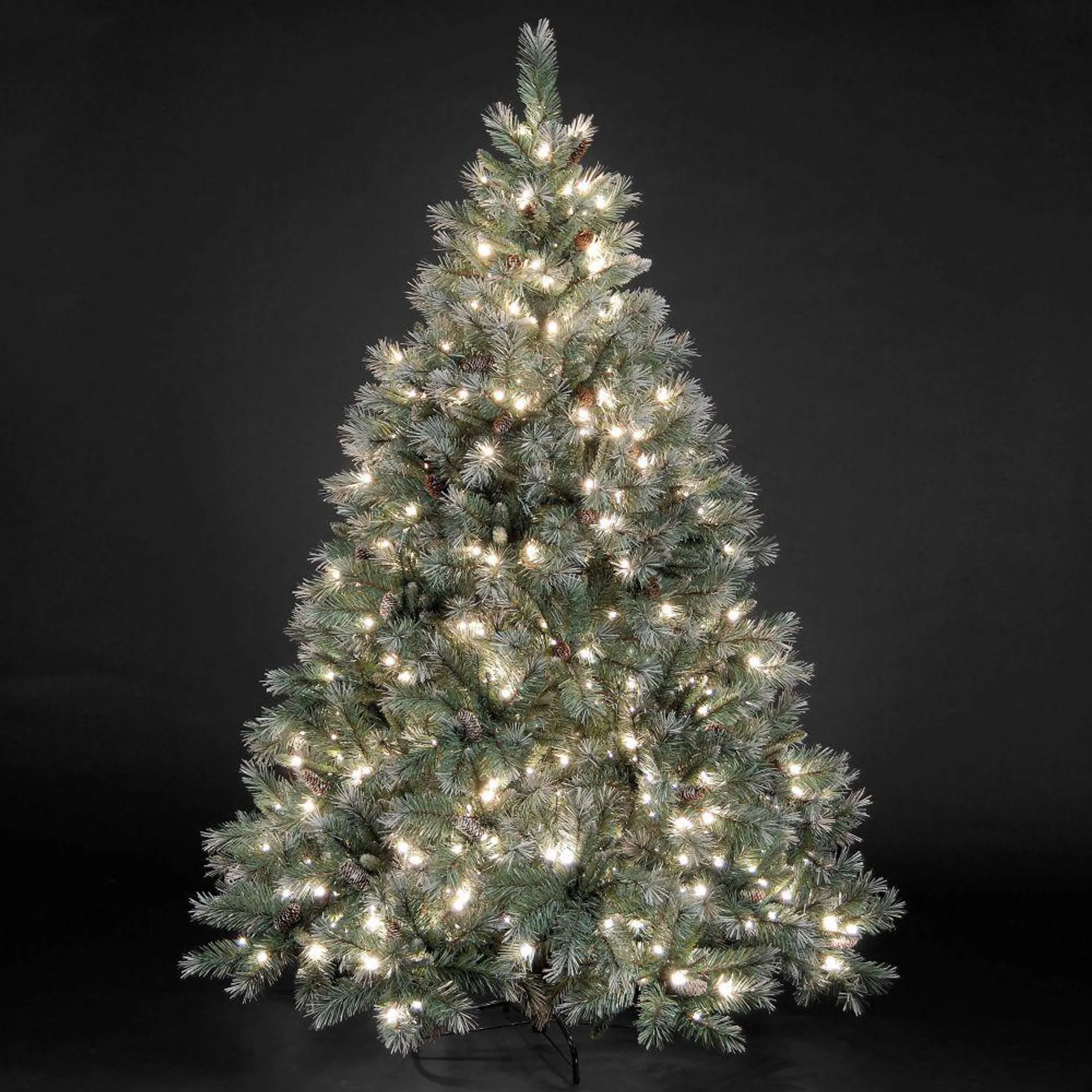Frosted Emerald Pre-Lit Fir Hinged Christmas Tree