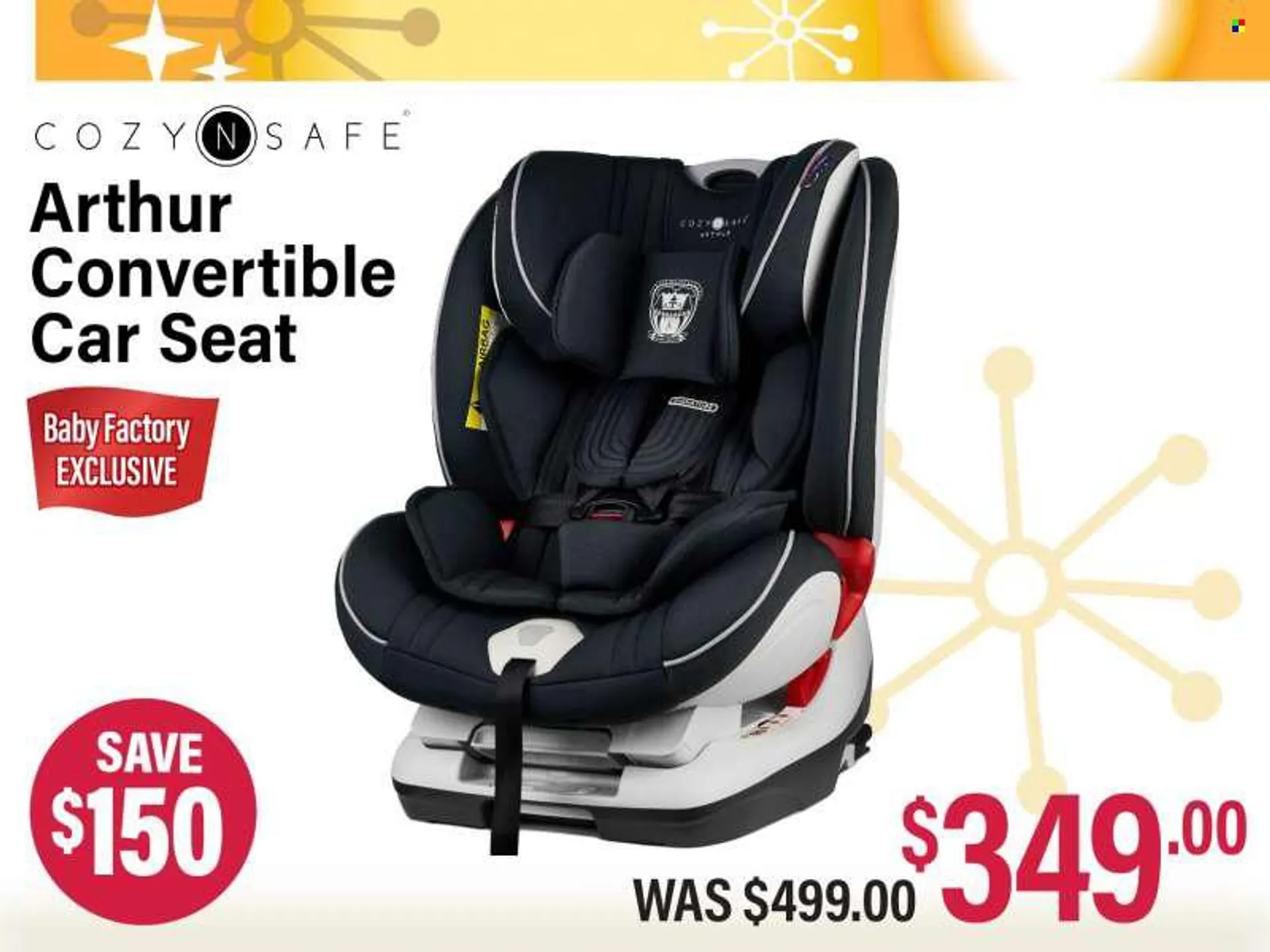 The Baby Factory mailer - Sales products - baby car seat. Page 13.
