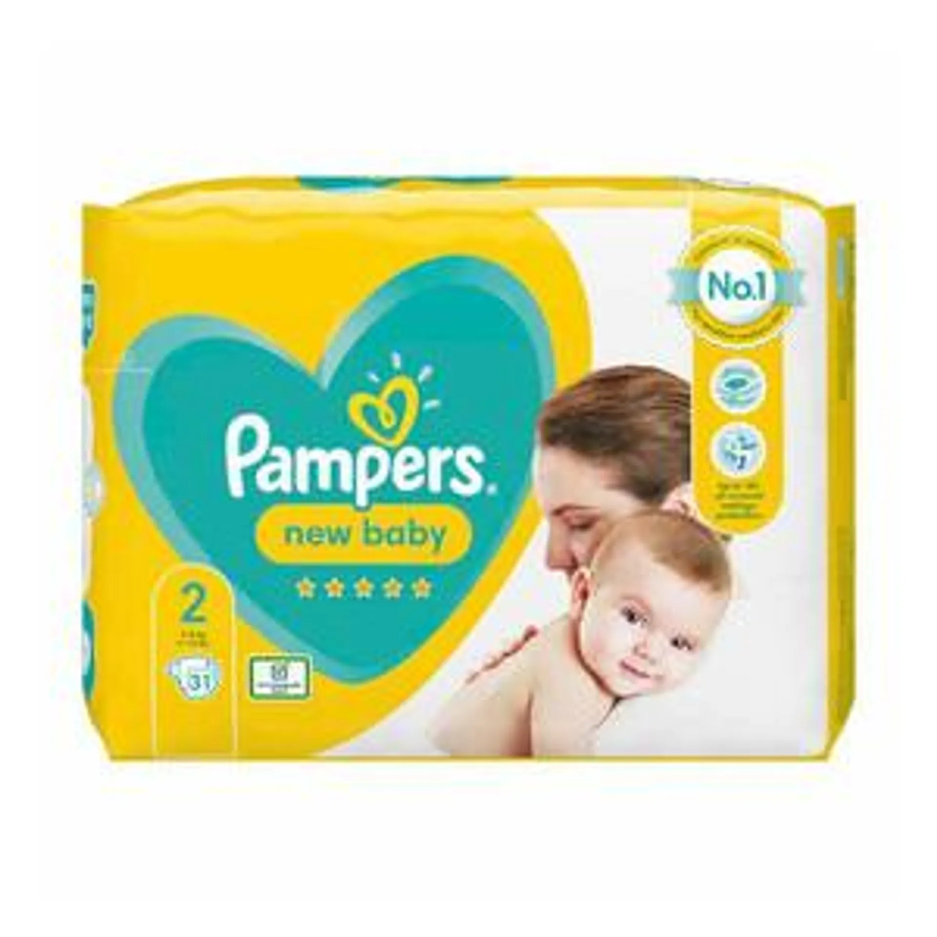 Pampers New Born Size 2 Nappies 31 Pack