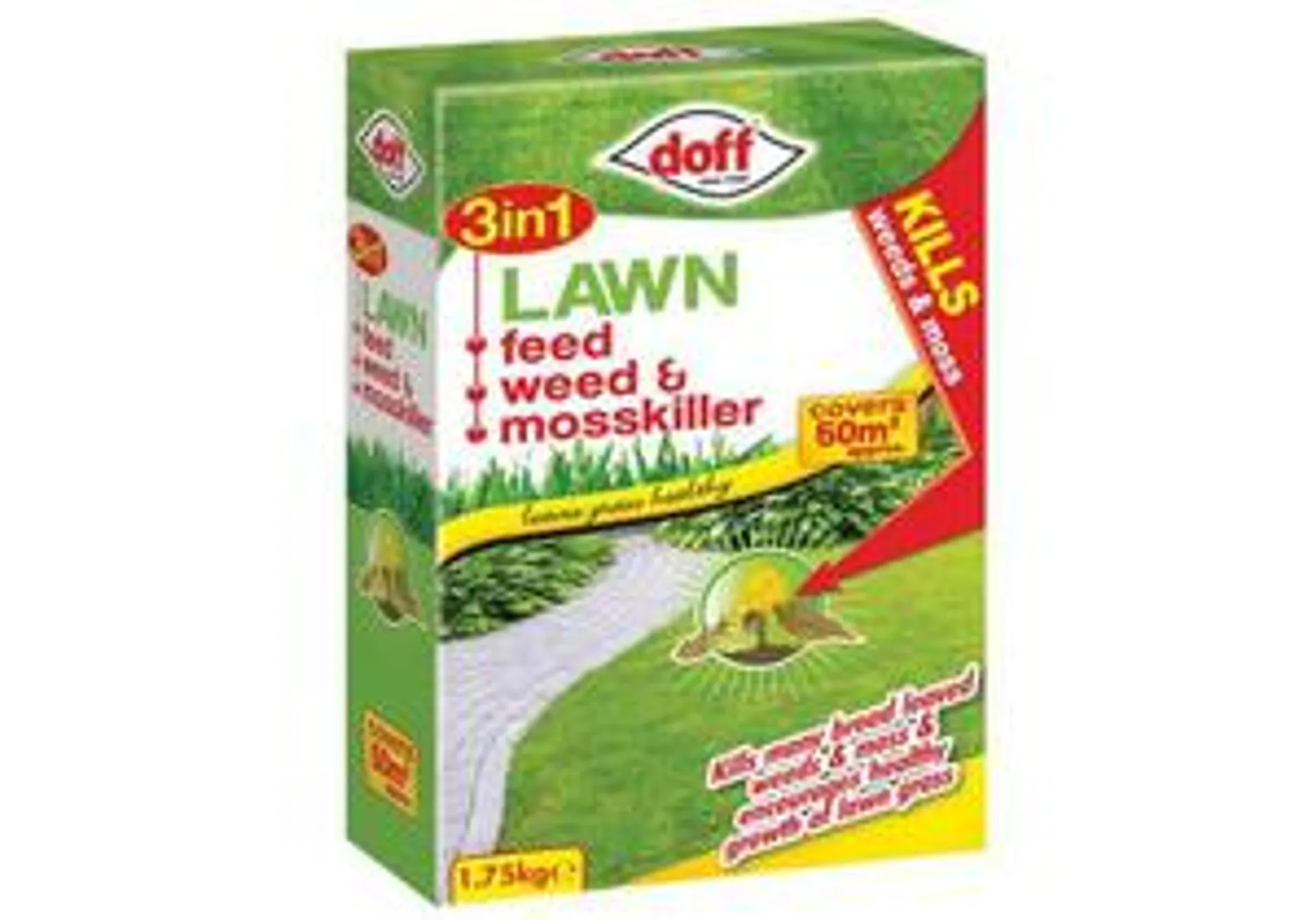 DOFF 3in1 Lawn Feed, Weed & Mosskiller 1.75kg