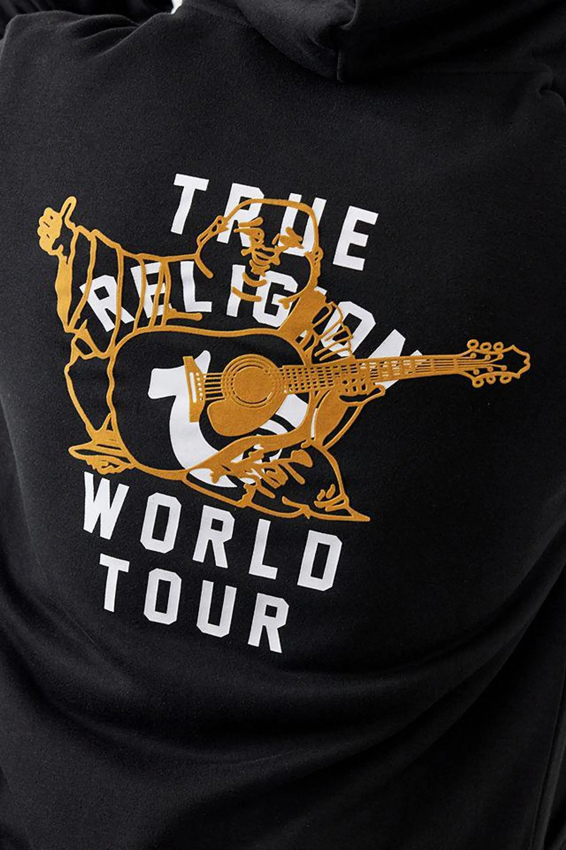 Felpa con cappuccio True Religion UO Exclusive Black World Tour con zip