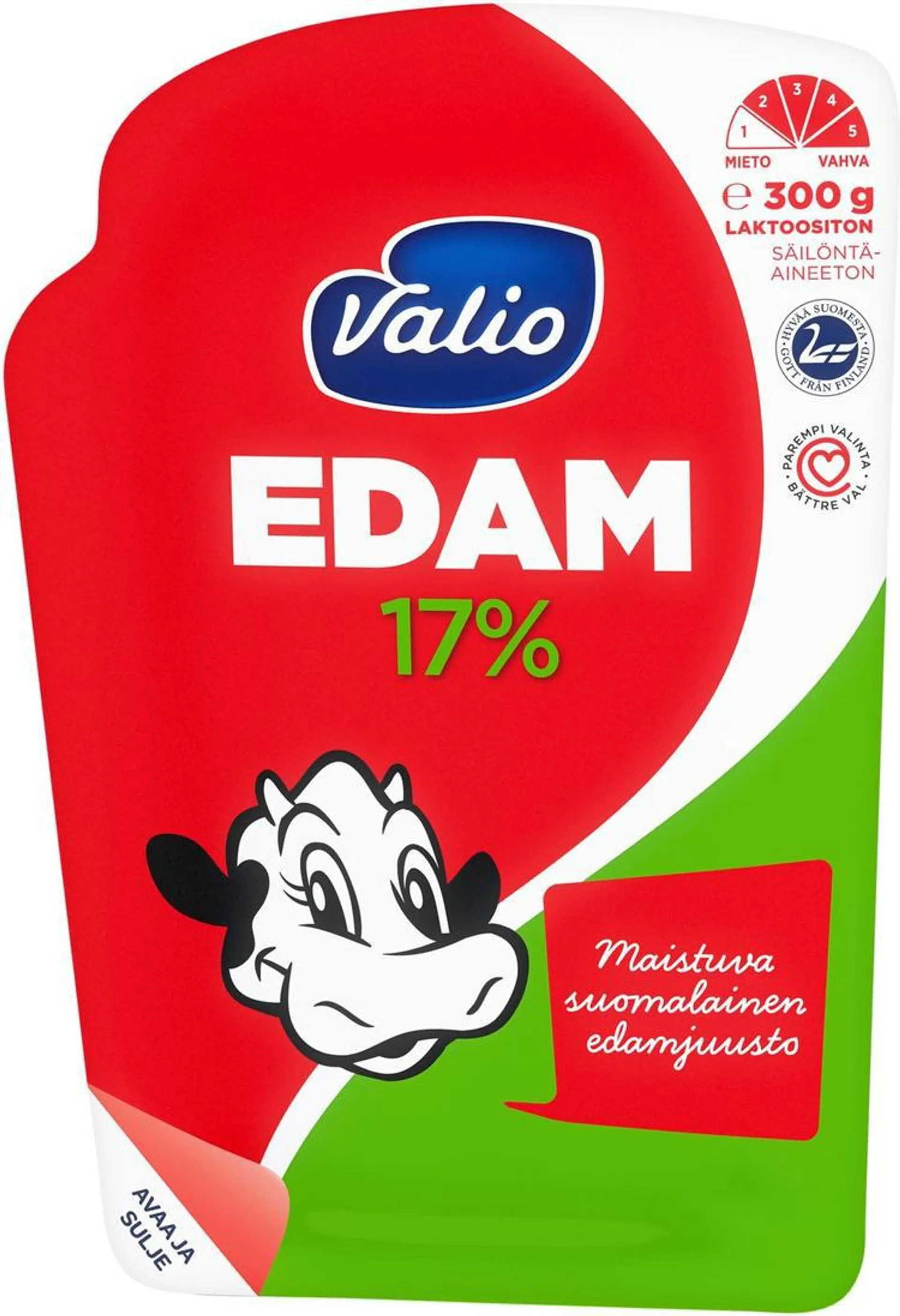 Valio Edam 17 % e300 g viipale