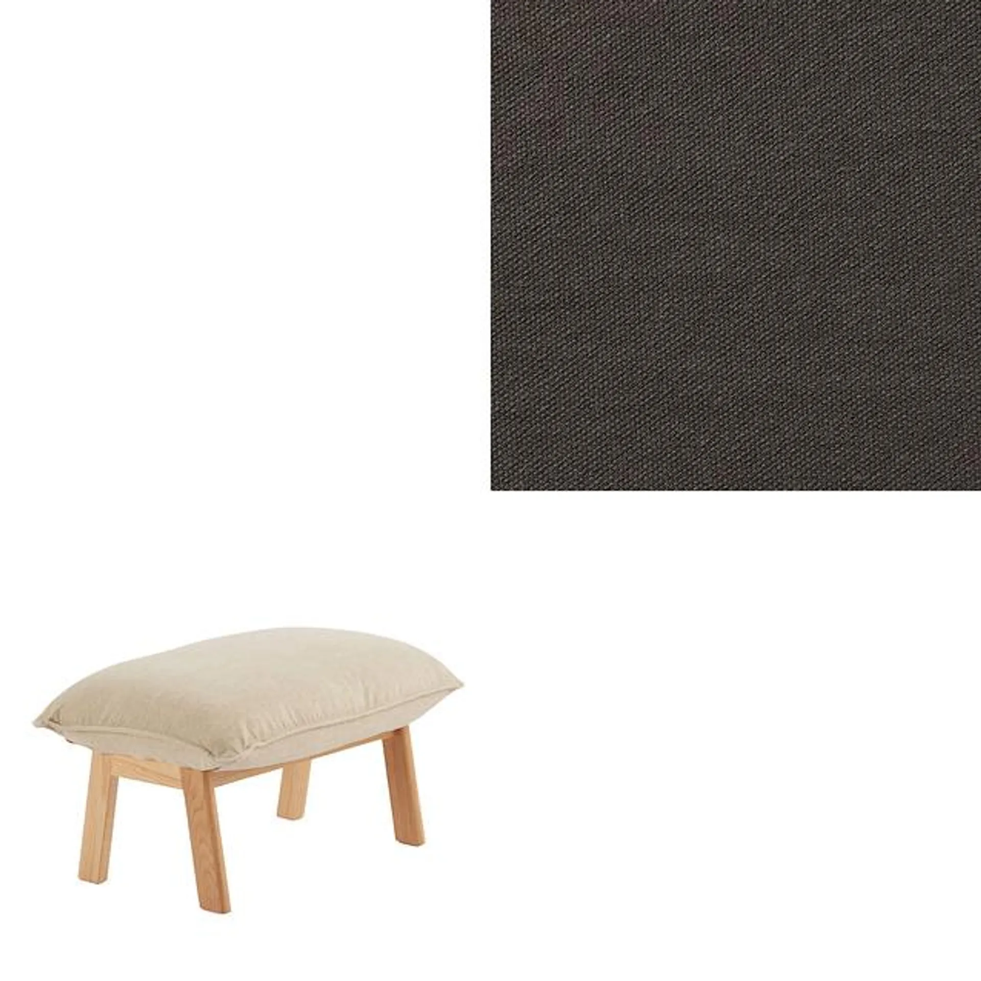 Cotton Washed Canvas Ottoman Cover for High Back Reclining Sofa, Brown