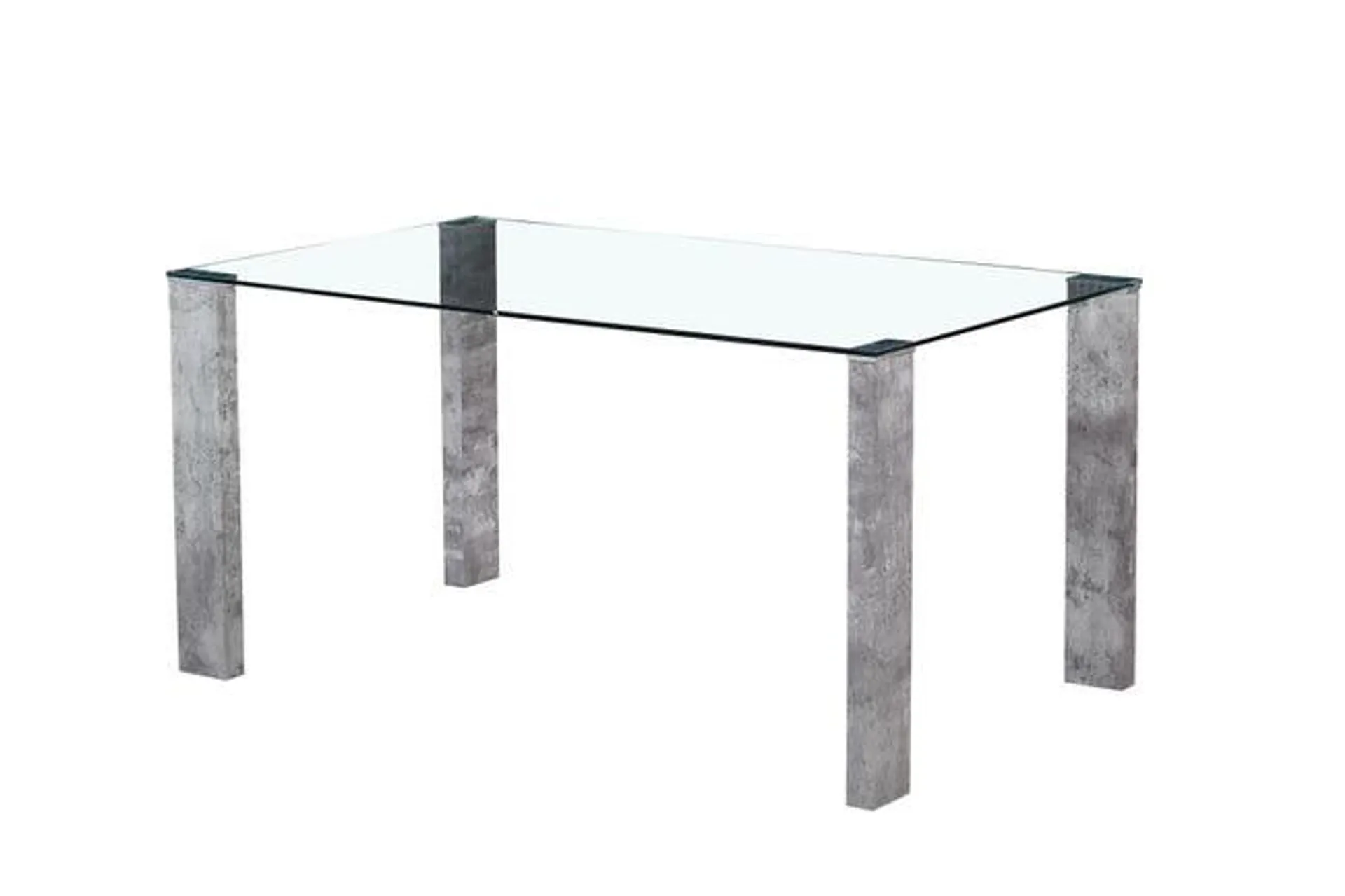 Tavolo da cucina in metallo trasparente+grigio cemento Vedi i dettagli del prodotto