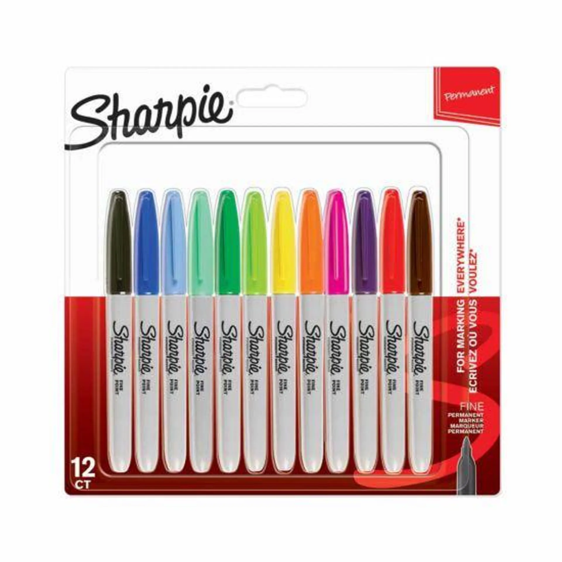 Sharpie Marker Pens Permanent Fine Point Pack of 12