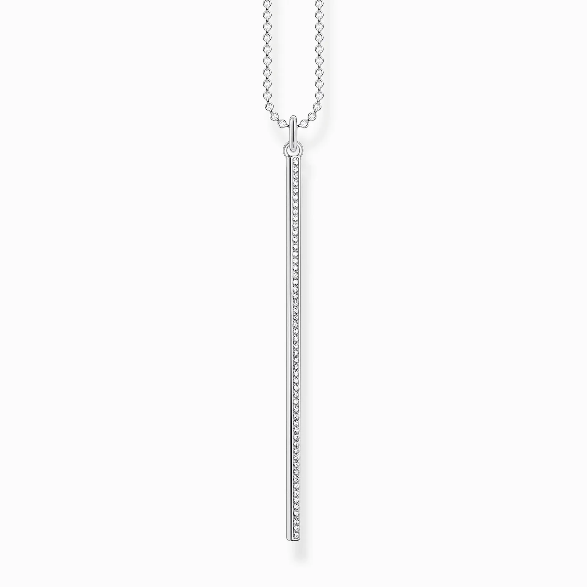 Necklace vertical bar silver