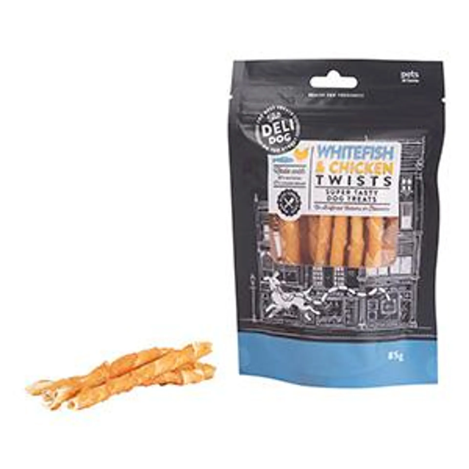 Pets at Home The Deli Dog Whitefish and Chicken Twists Adult Dog Treats 85g