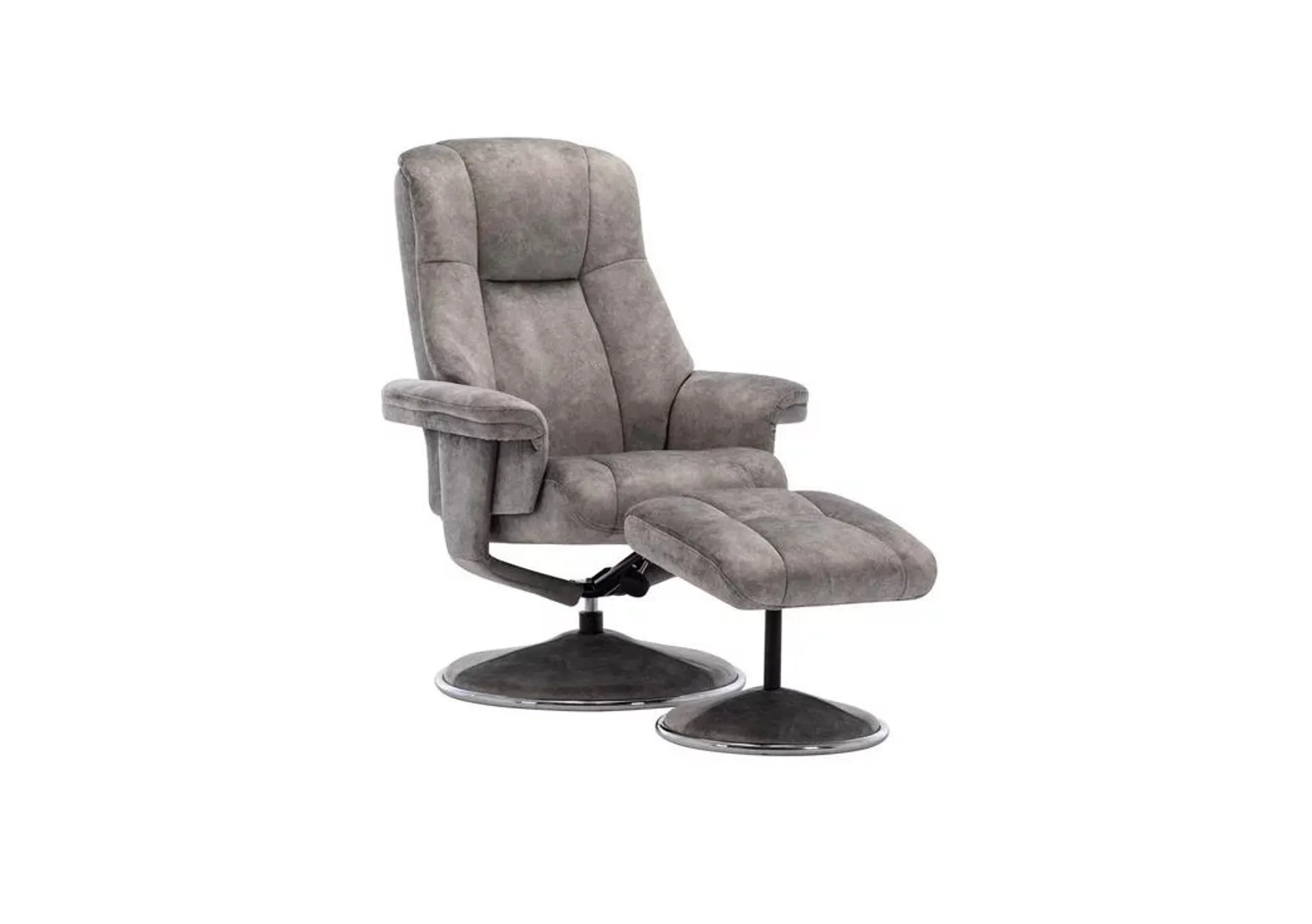 Troyes Fabric High-Back 360 Swivel Chair and Footstool