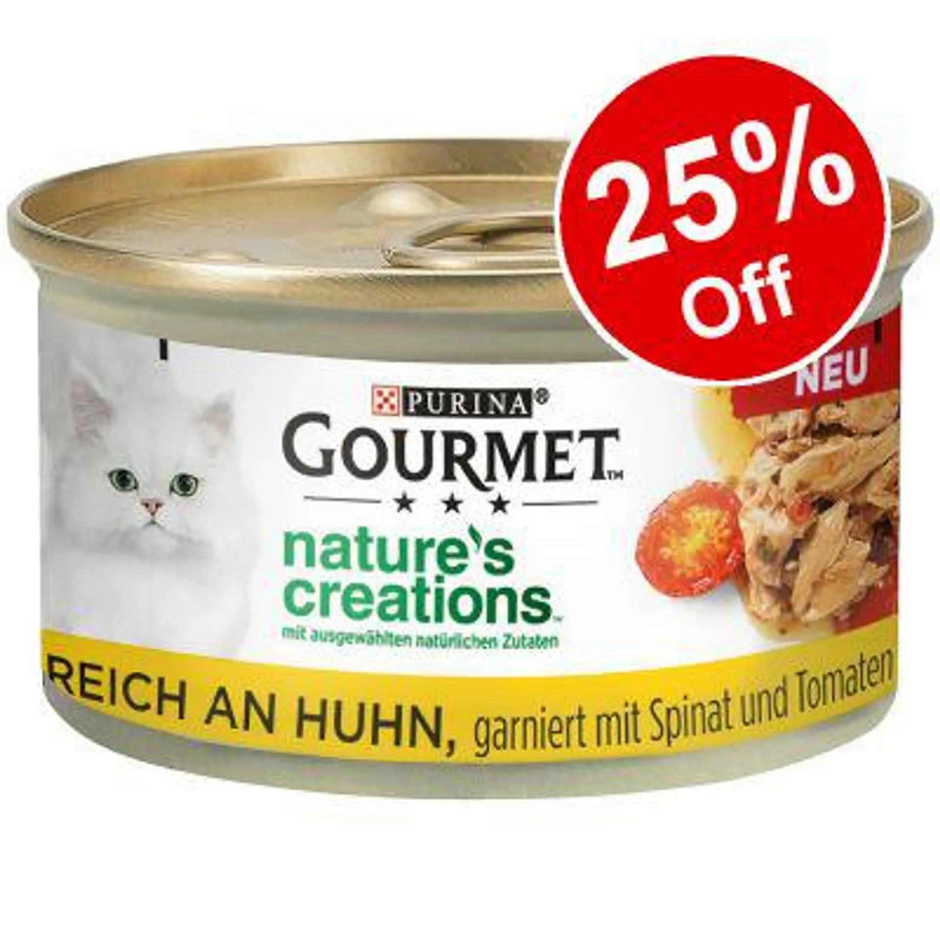 24 x 85g Gourmet Nature’s Creations Wet Cat Food - 25% Off!*