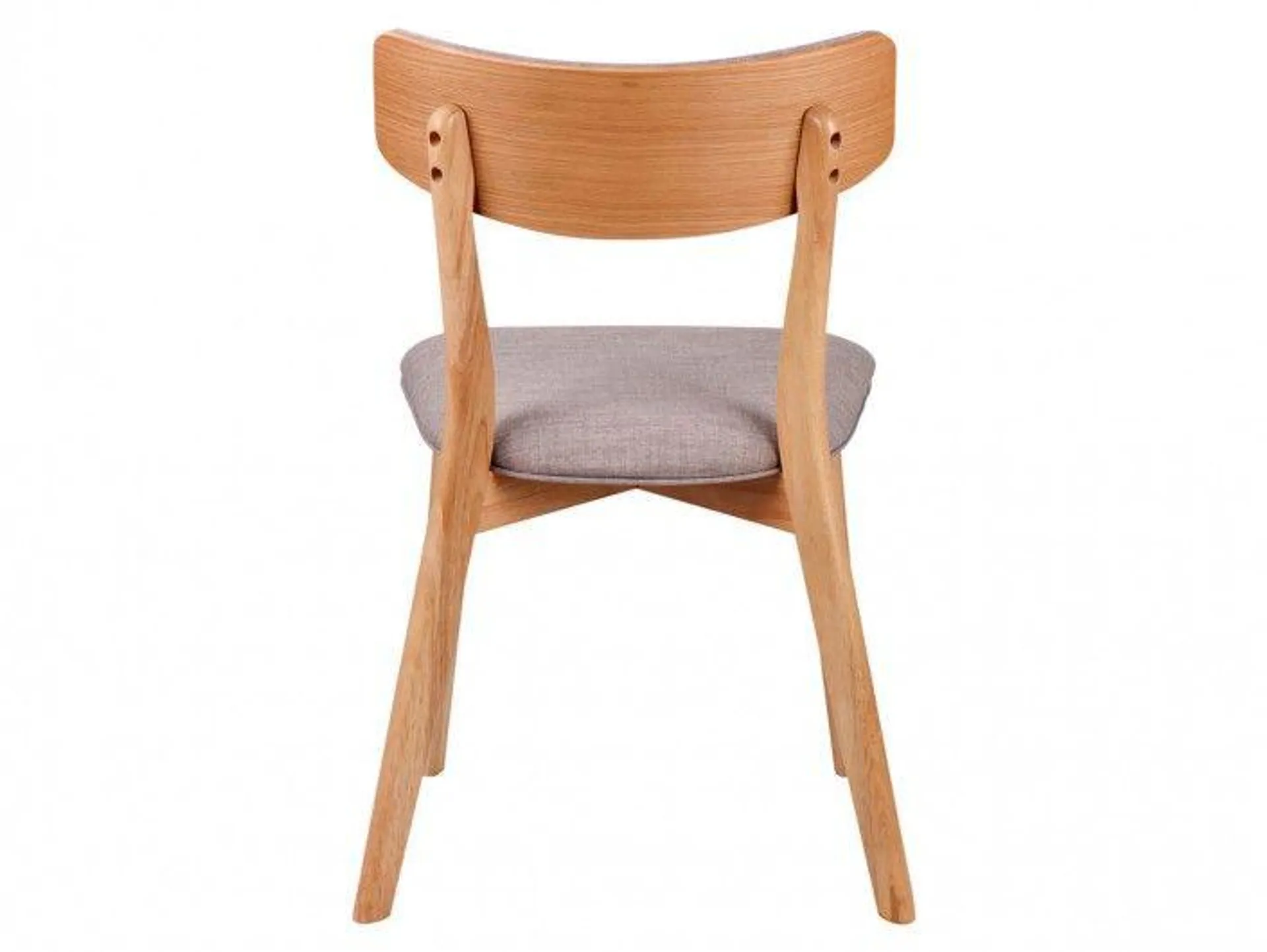 Pack 2 sillas de comedor tapizado gris claro y patas madera