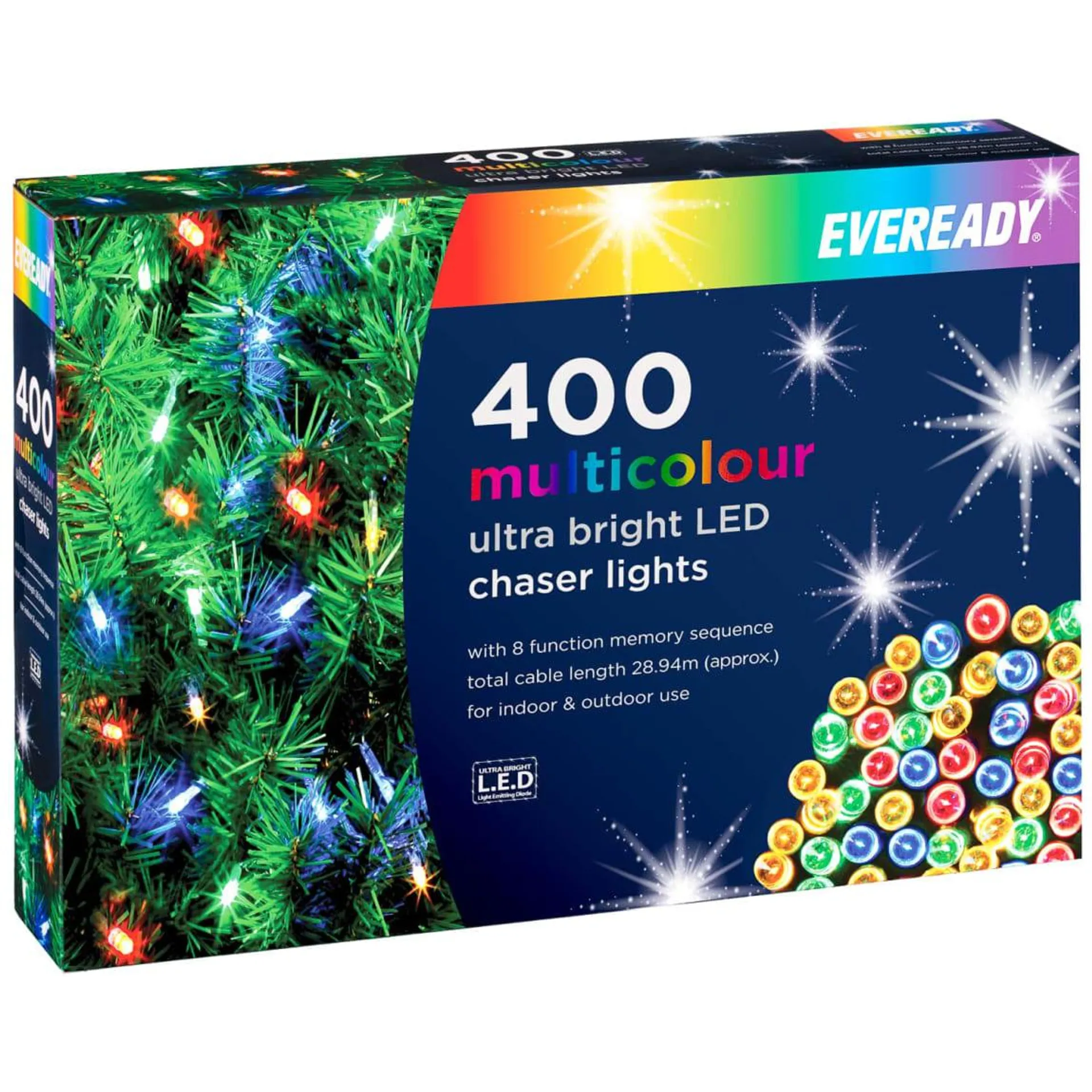 Eveready Ultra Bright LED Chaser Lights 400pk - Multicolour