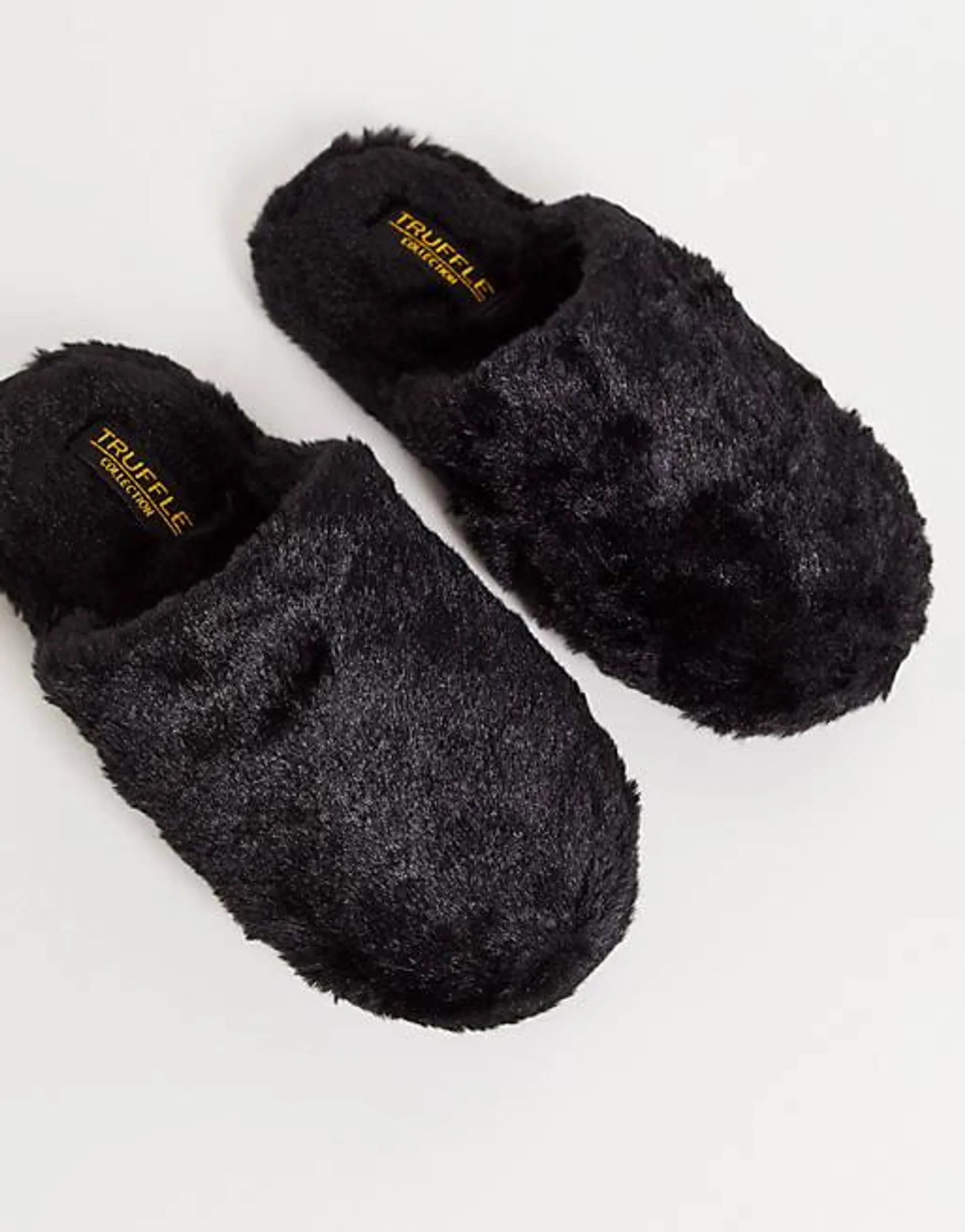 Truffle Collection - Pantofole stile sabot soffici nere