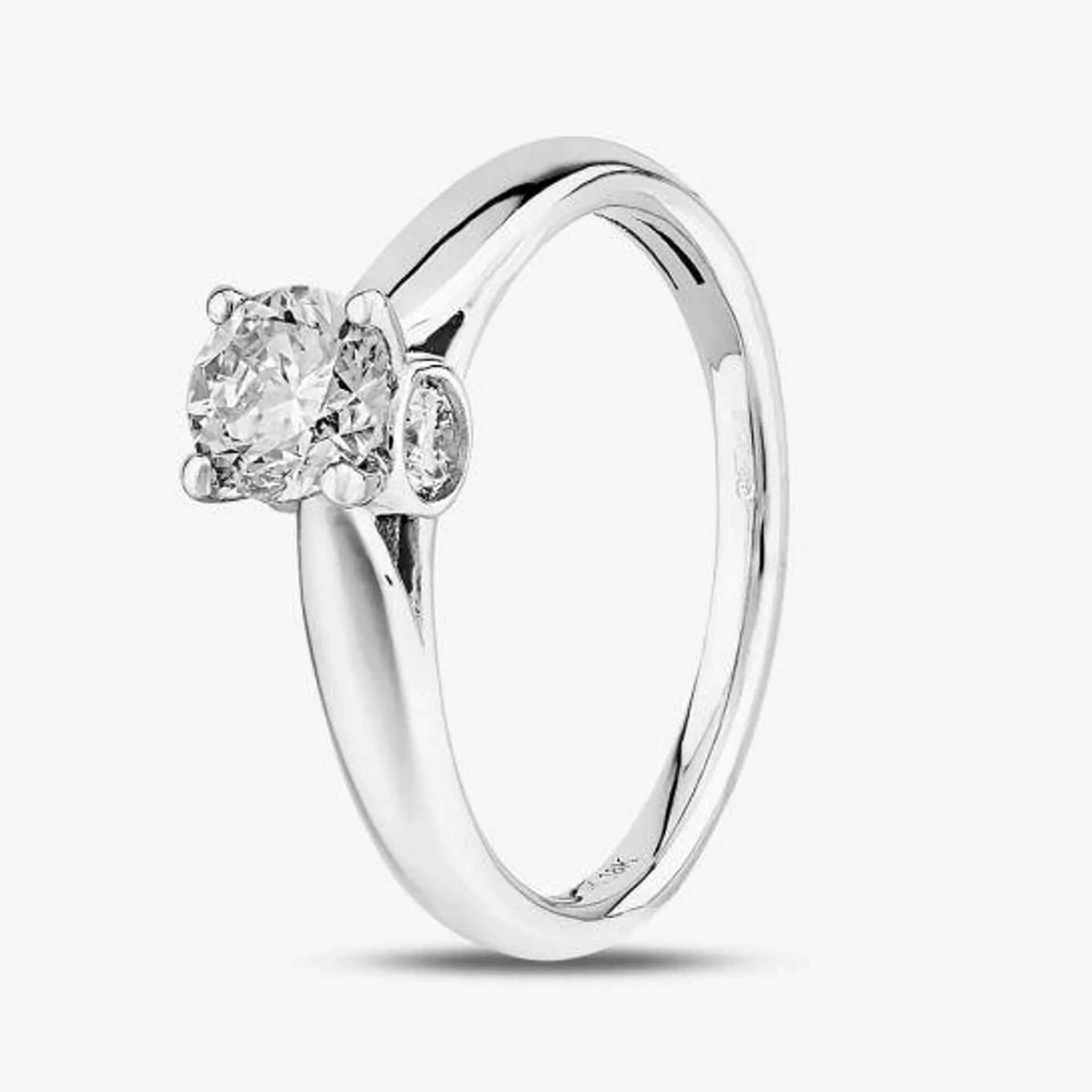 18ct White Gold 1.00ct Diamond Bridge Accent Solitaire Ring THR17230-100