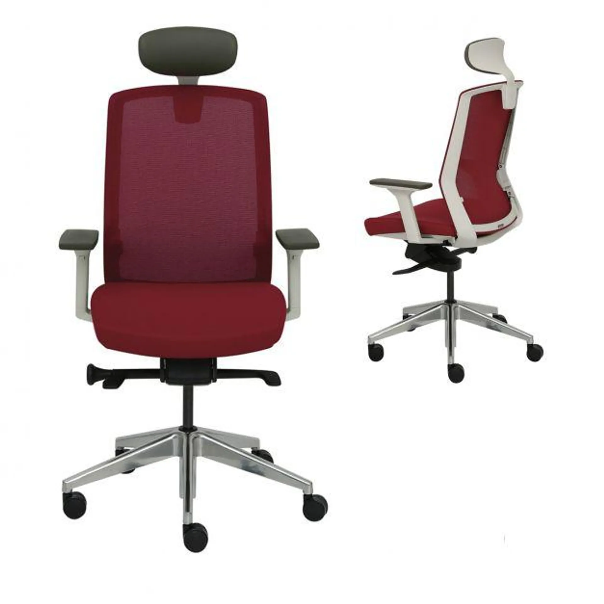 J1 - silla ejecutiva con cabecera color rojo