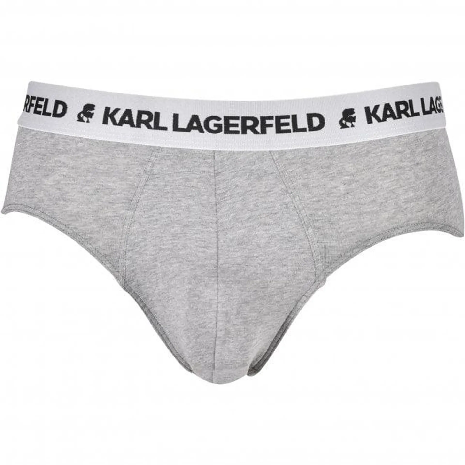 Karl Lagerfeld 3-Pack Logo Briefs, Black/White/Grey