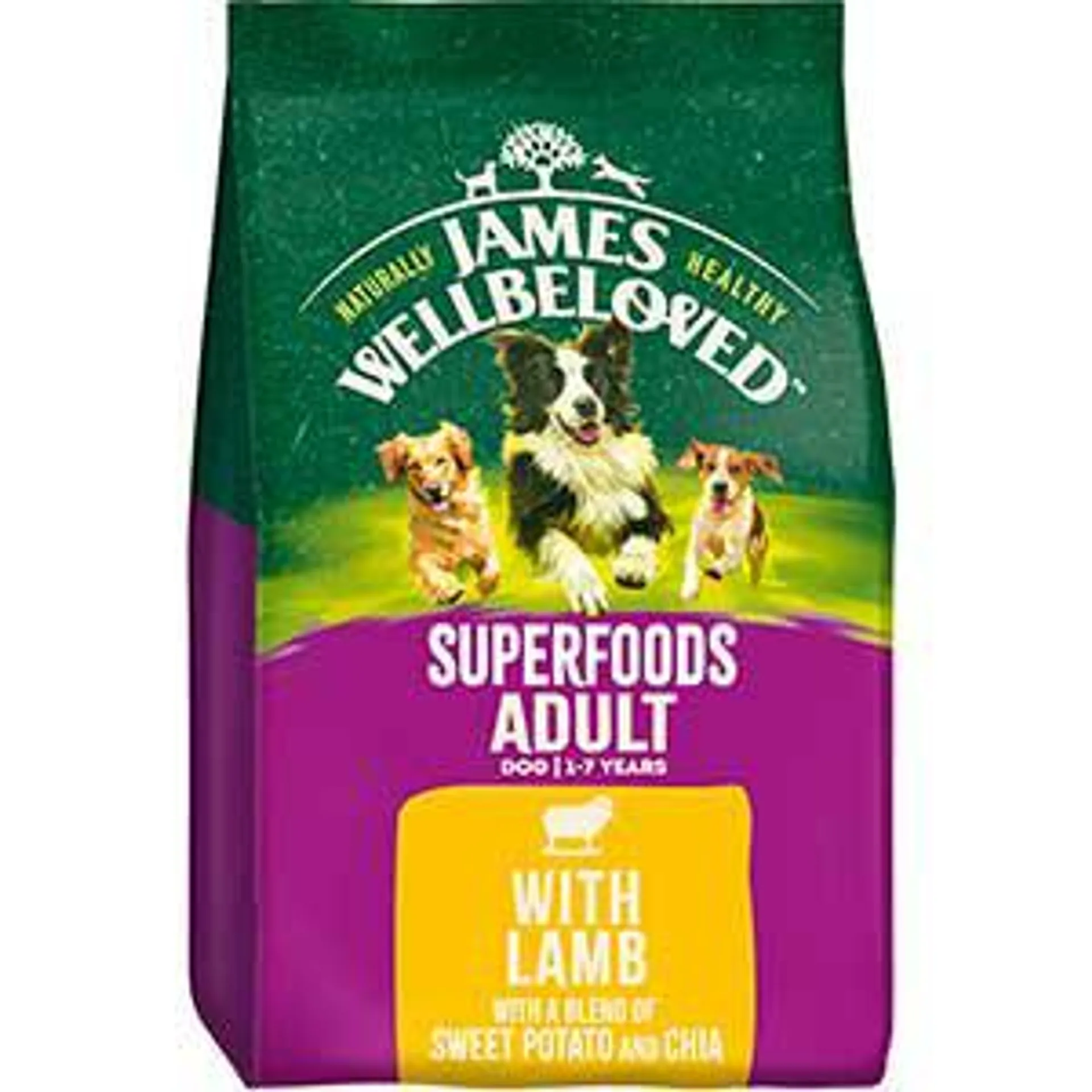 James Wellbeloved Superfoods Dry Adult Dog Food Lamb Sweet Potato & Chia