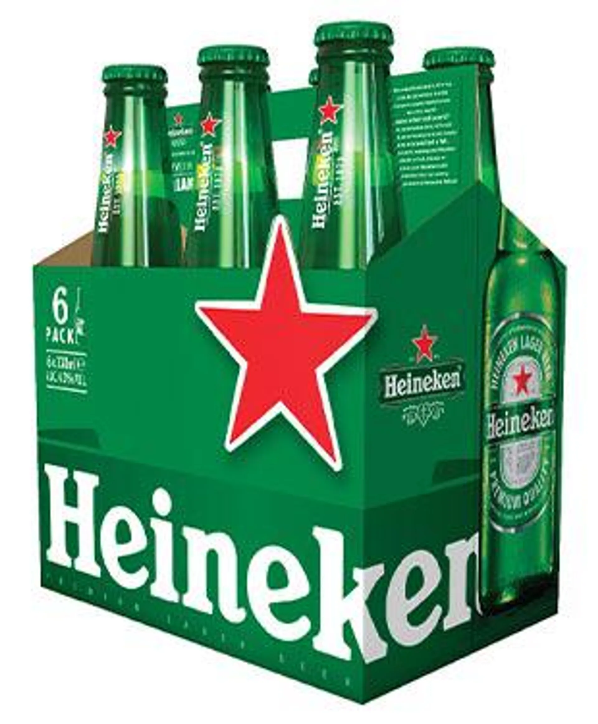 Heineken Bottle 330ml 6Pk 4.3%
