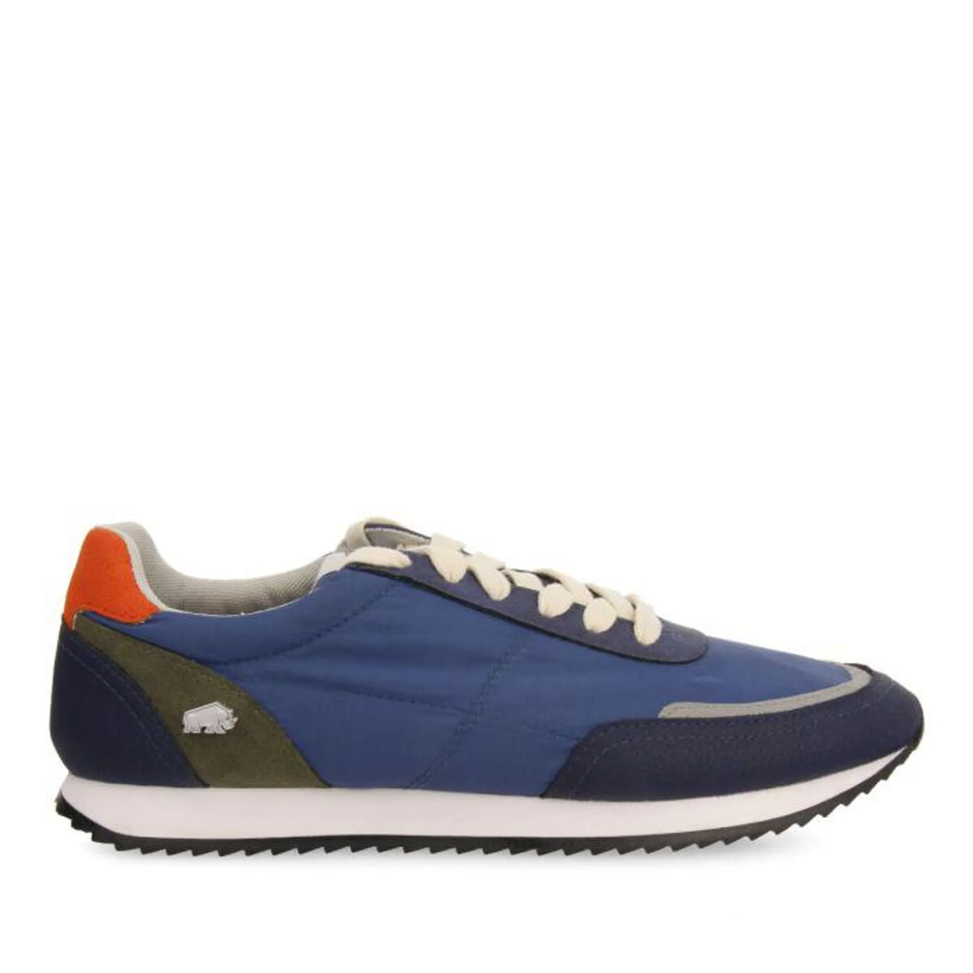 Zarasai men's blue sneakers with orange details