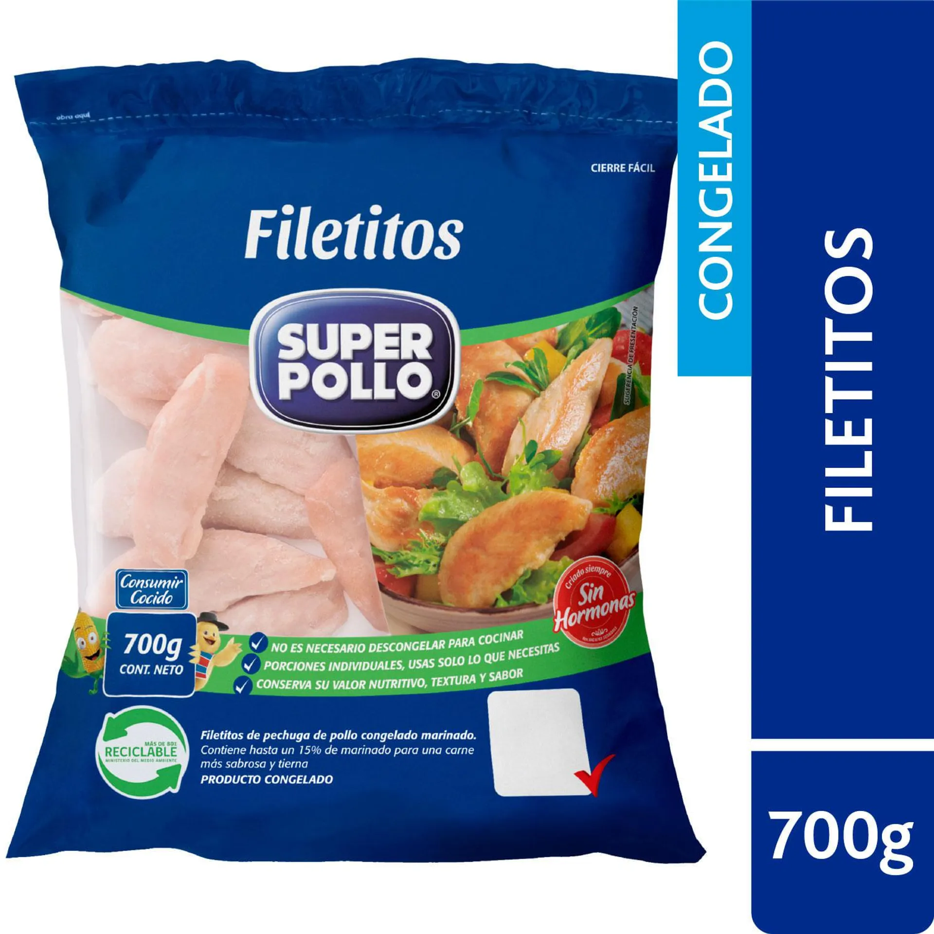 Filetitos de pechuga congelado 700 g