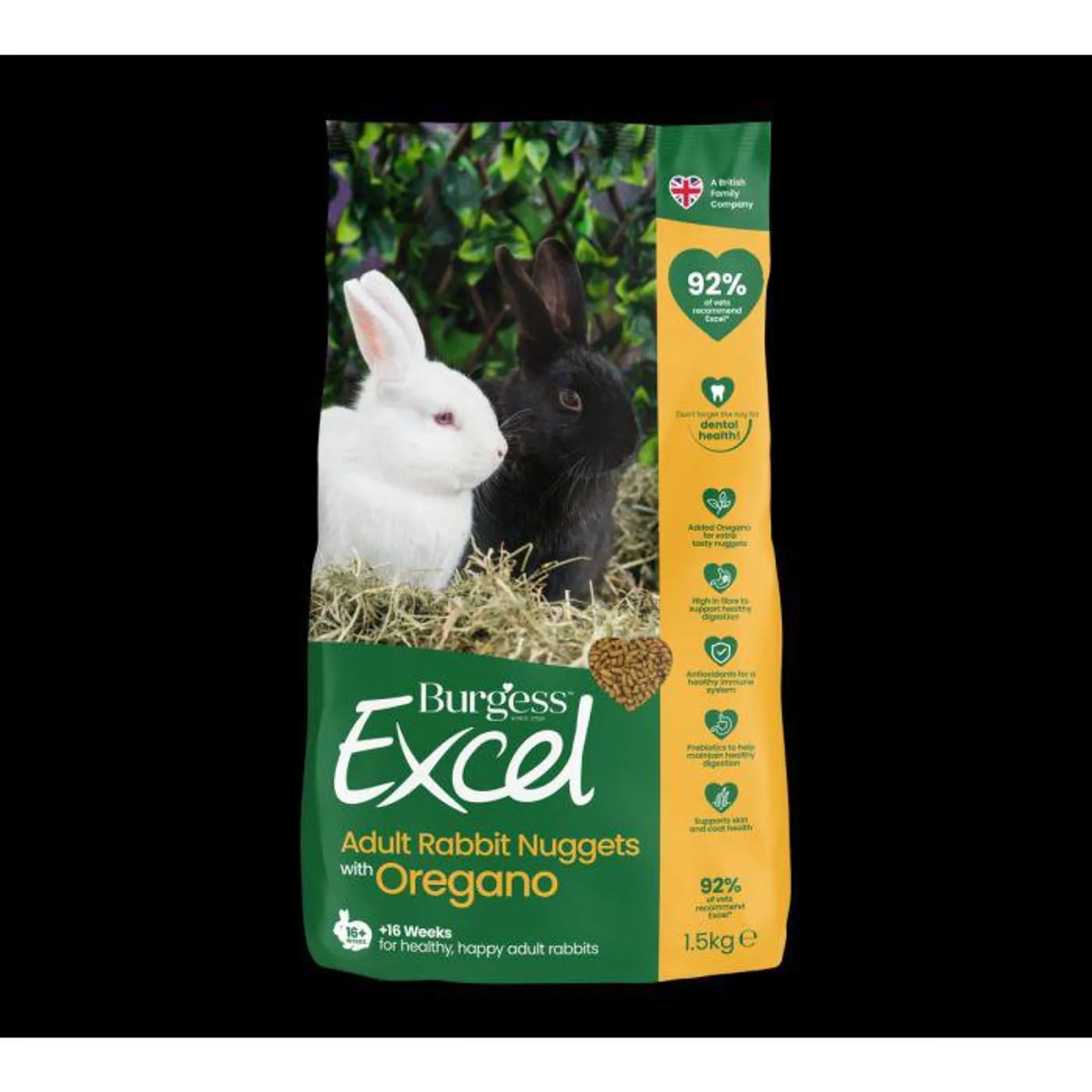 Burgess Excel Rabbit Adult Oregano Nuggets 1.5Kg