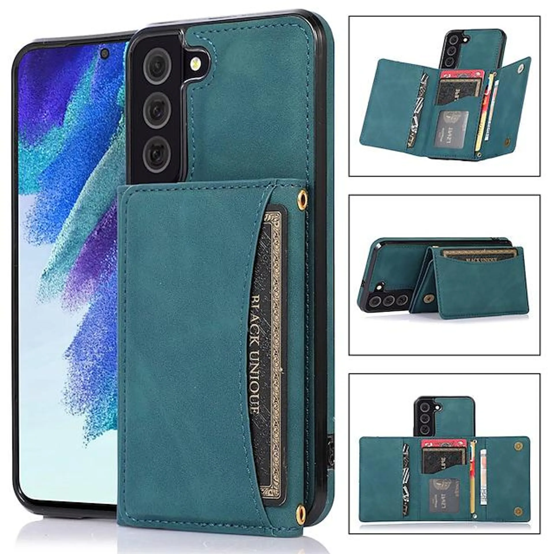 Phone Case For Samsung Galaxy Wallet Case S23 S22 S21 S20 Plus Ultra A32 Note 20 10 with Stand With Card Holder Shockproof Solid Colored PU Leather