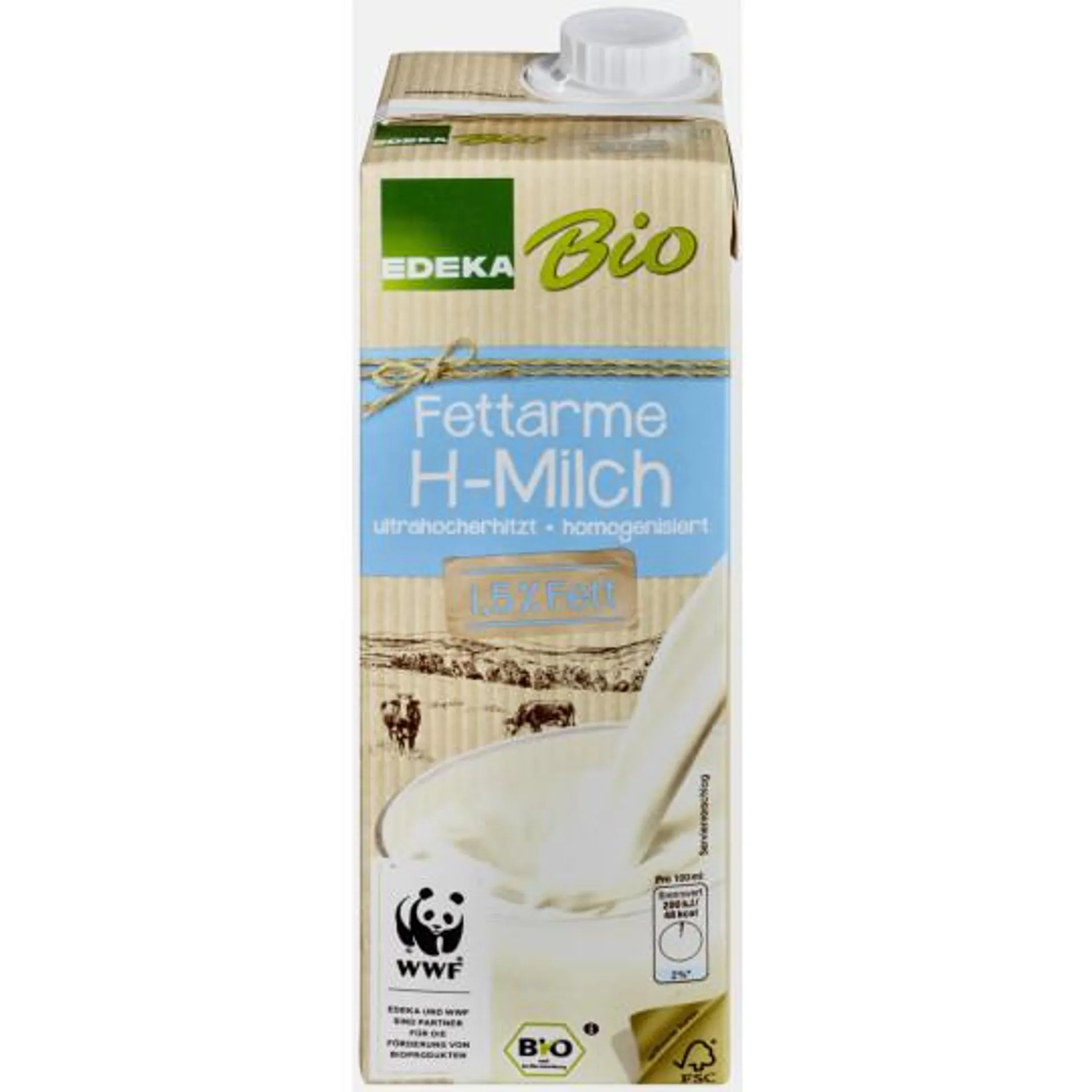 EDEKA Bio Fettarme H-Milch 1,5% 1L