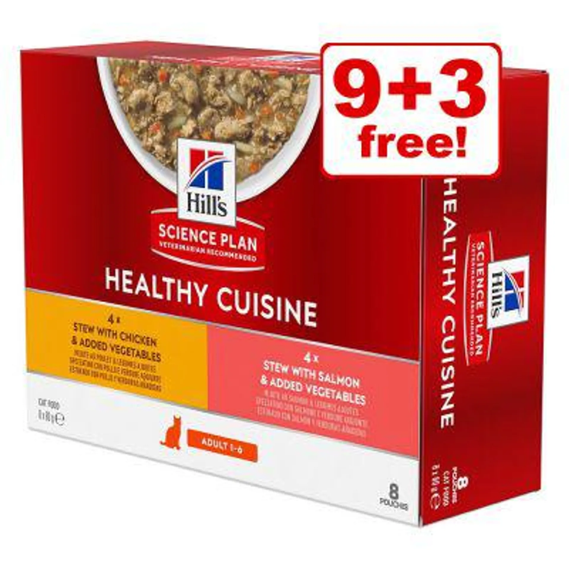 12 x 80g Hill's Science Plan Healthy Cuisine - 9 + 3 Free!*