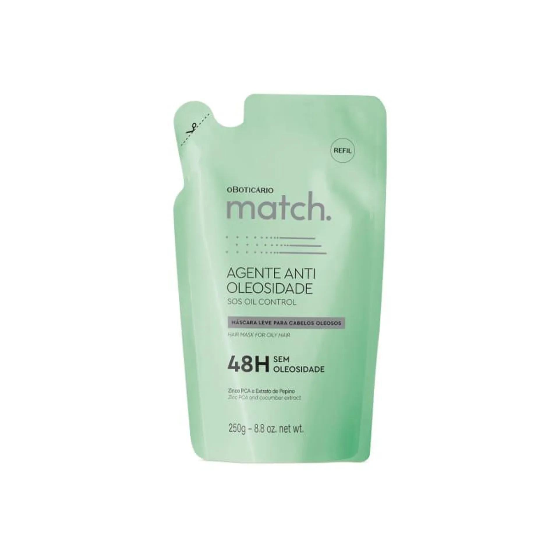 Refil Máscara Capilar Leve Match Agente Antioleosidade 250g